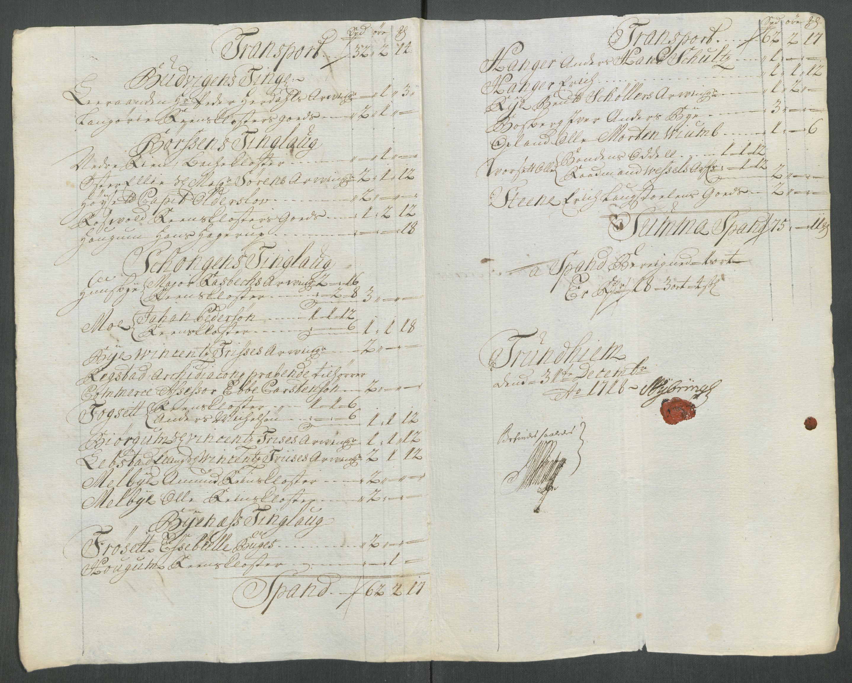 Rentekammeret inntil 1814, Reviderte regnskaper, Fogderegnskap, AV/RA-EA-4092/R61/L4116: Fogderegnskap Strinda og Selbu, 1717-1718, p. 353