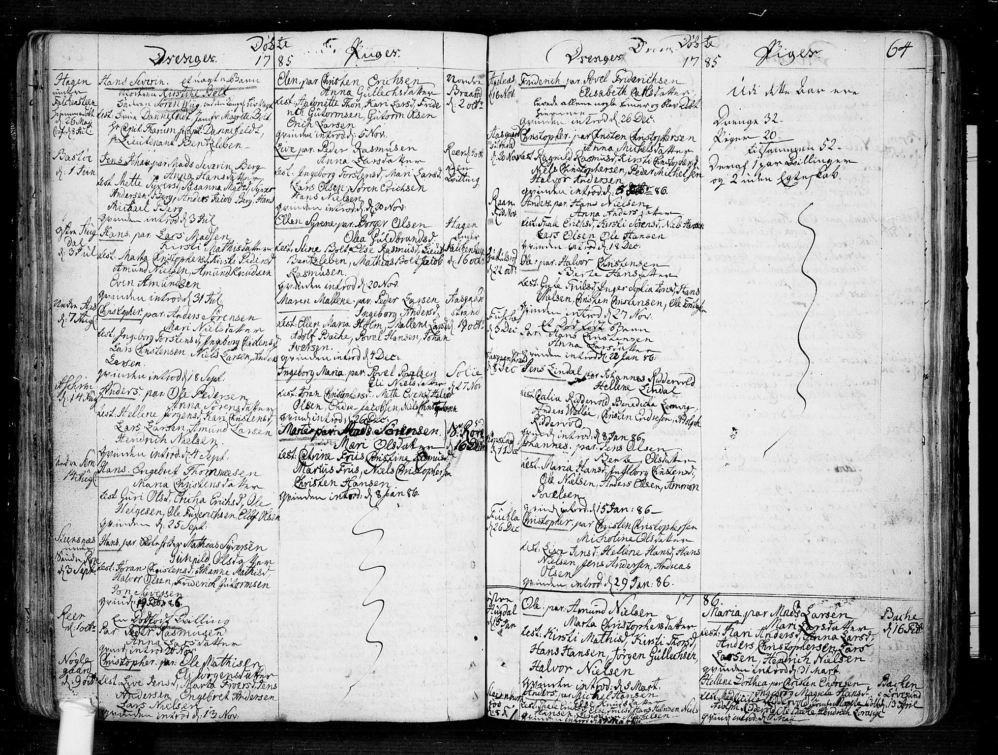 Borre kirkebøker, AV/SAKO-A-338/F/Fa/L0002: Parish register (official) no. I 2, 1752-1806, p. 64