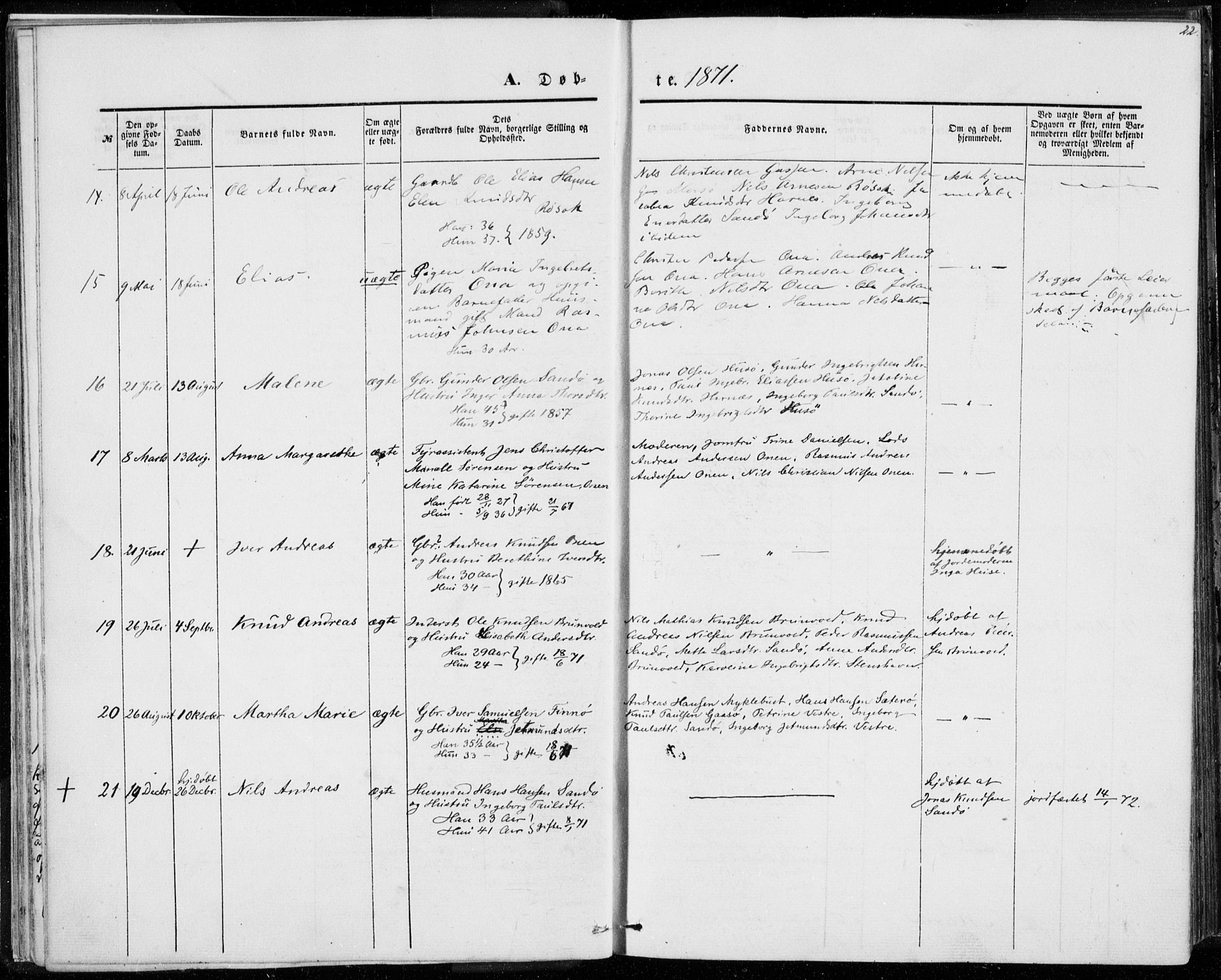 Ministerialprotokoller, klokkerbøker og fødselsregistre - Møre og Romsdal, AV/SAT-A-1454/561/L0728: Parish register (official) no. 561A02, 1858-1878, p. 22