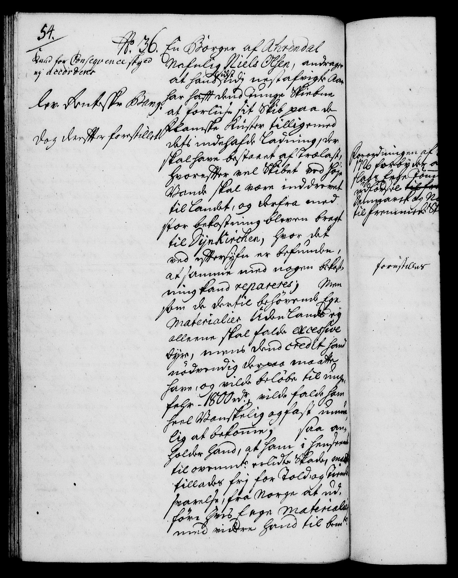 Rentekammeret, Kammerkanselliet, RA/EA-3111/G/Gh/Gha/L0020: Norsk ekstraktmemorialprotokoll (merket RK 53.65), 1738-1739, p. 54