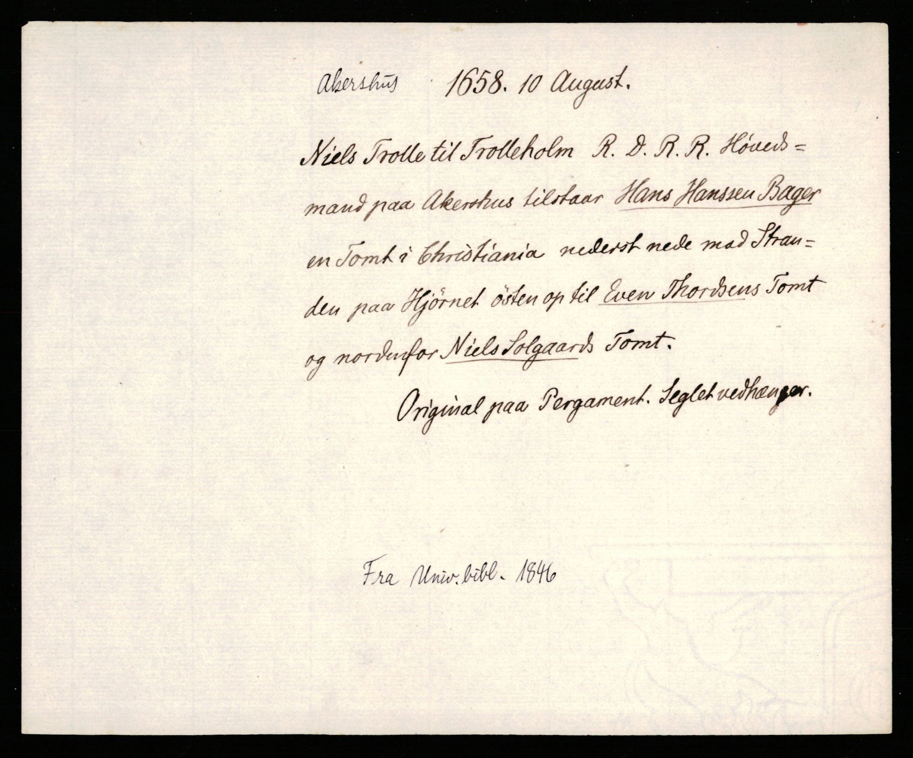 Riksarkivets diplomsamling, AV/RA-EA-5965/F35/F35b/L0010: Riksarkivets diplomer, seddelregister, 1656-1670, p. 171