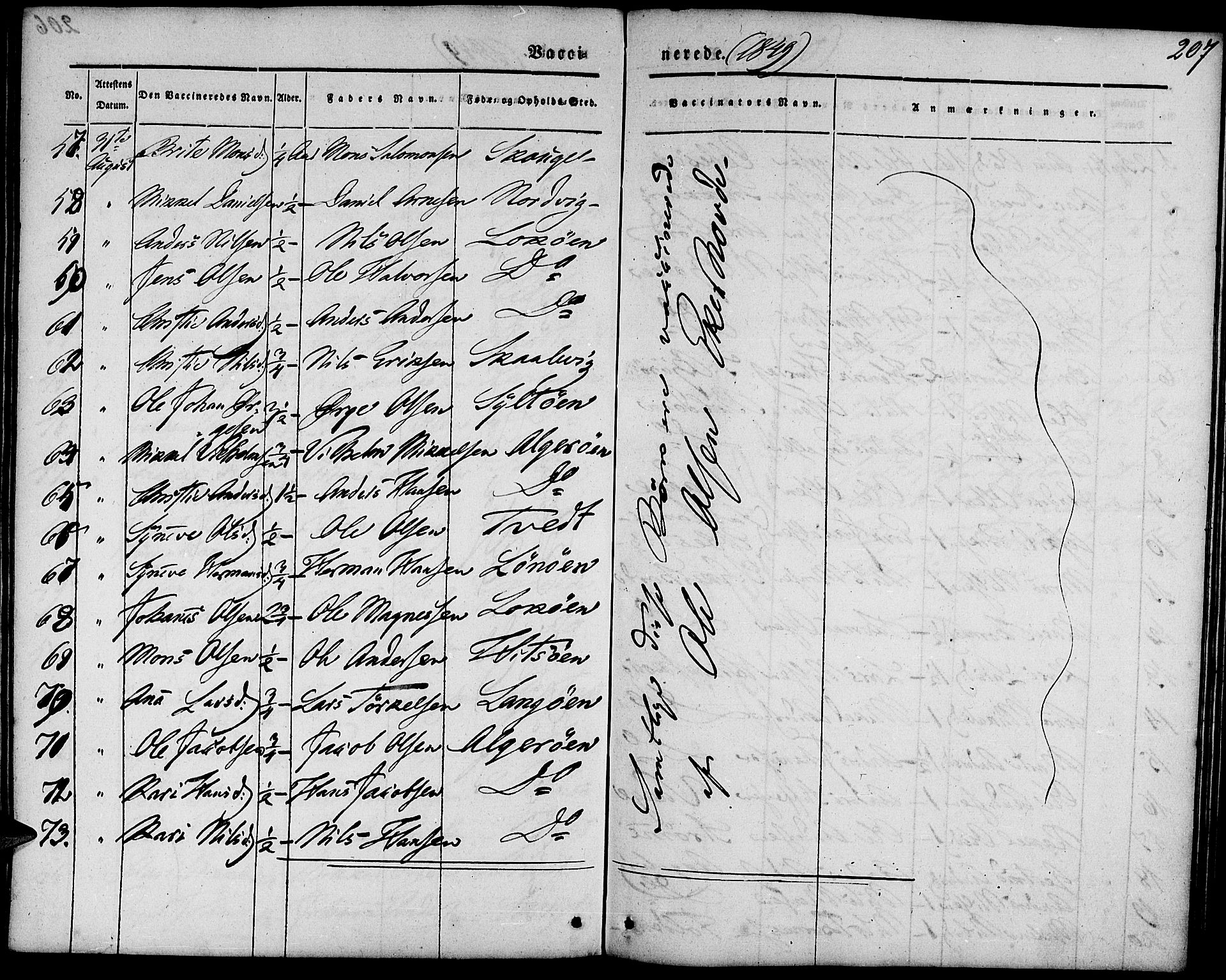 Fjell sokneprestembete, AV/SAB-A-75301/H/Haa: Parish register (official) no. A 1, 1835-1850, p. 207