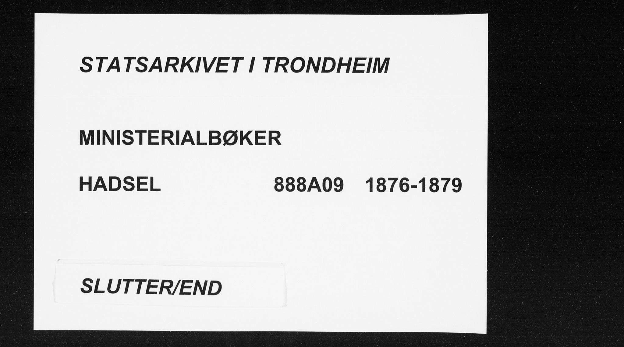 Ministerialprotokoller, klokkerbøker og fødselsregistre - Nordland, SAT/A-1459/888/L1243: Parish register (official) no. 888A09, 1876-1879