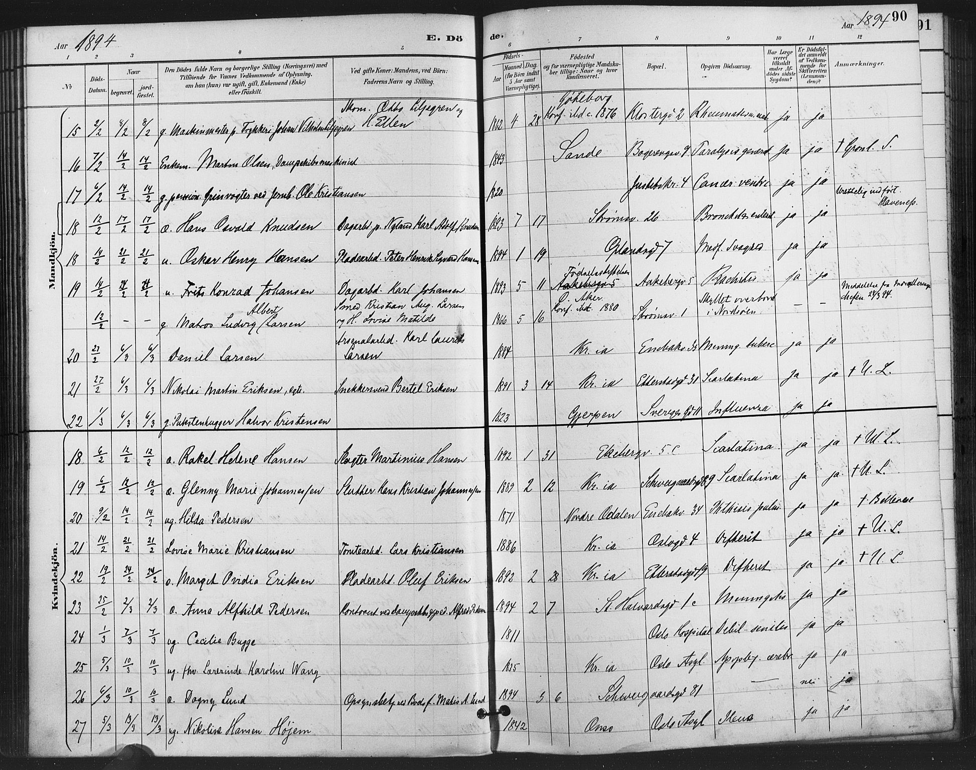 Gamlebyen prestekontor Kirkebøker, SAO/A-10884/F/Fa/L0009: Parish register (official) no. 9, 1888-1909, p. 90