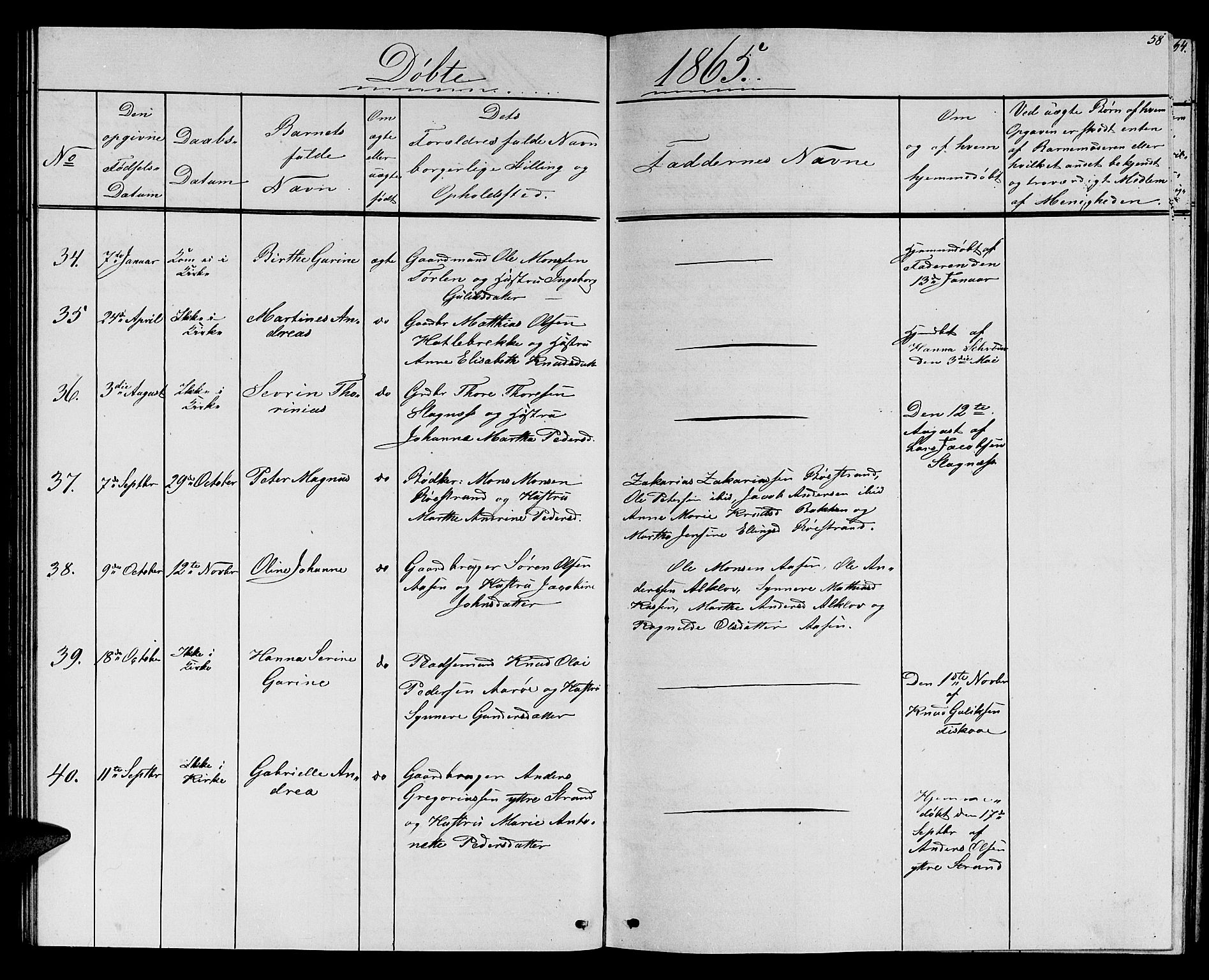 Ministerialprotokoller, klokkerbøker og fødselsregistre - Møre og Romsdal, AV/SAT-A-1454/501/L0015: Parish register (copy) no. 501C01, 1854-1867, p. 58