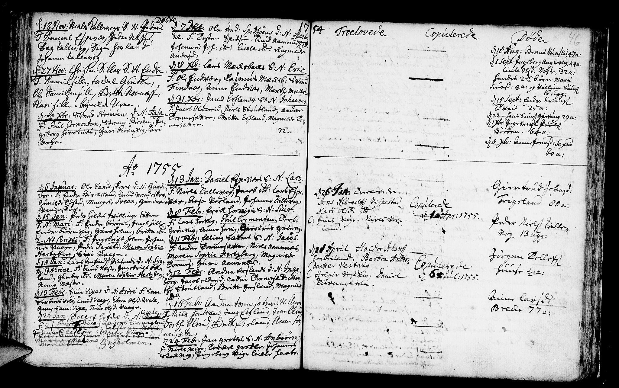 Finnås sokneprestembete, AV/SAB-A-99925/H/Ha/Haa/Haaa/L0002: Parish register (official) no. A 2, 1744-1764, p. 46