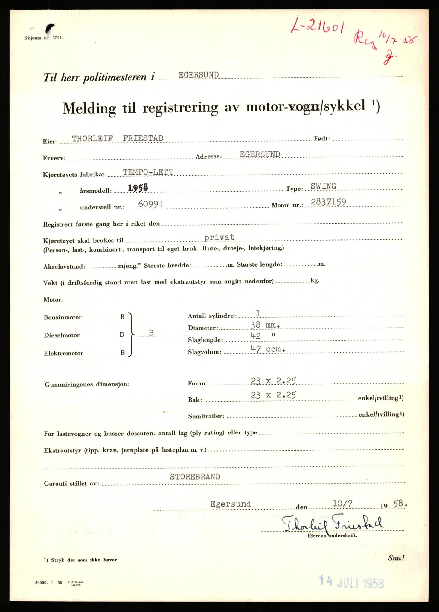 Stavanger trafikkstasjon, SAST/A-101942/0/F/L0038: L-21500 - L-22252, 1930-1971, p. 357