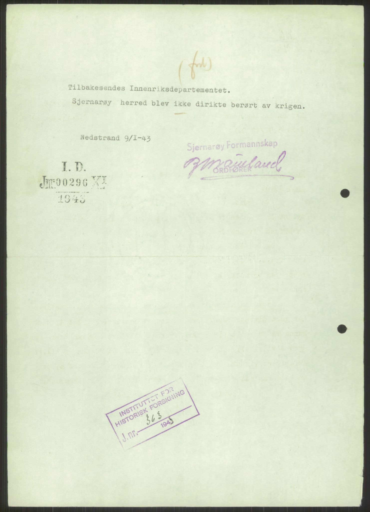 Forsvaret, Forsvarets krigshistoriske avdeling, AV/RA-RAFA-2017/Y/Ya/L0015: II-C-11-31 - Fylkesmenn.  Rapporter om krigsbegivenhetene 1940., 1940, p. 205