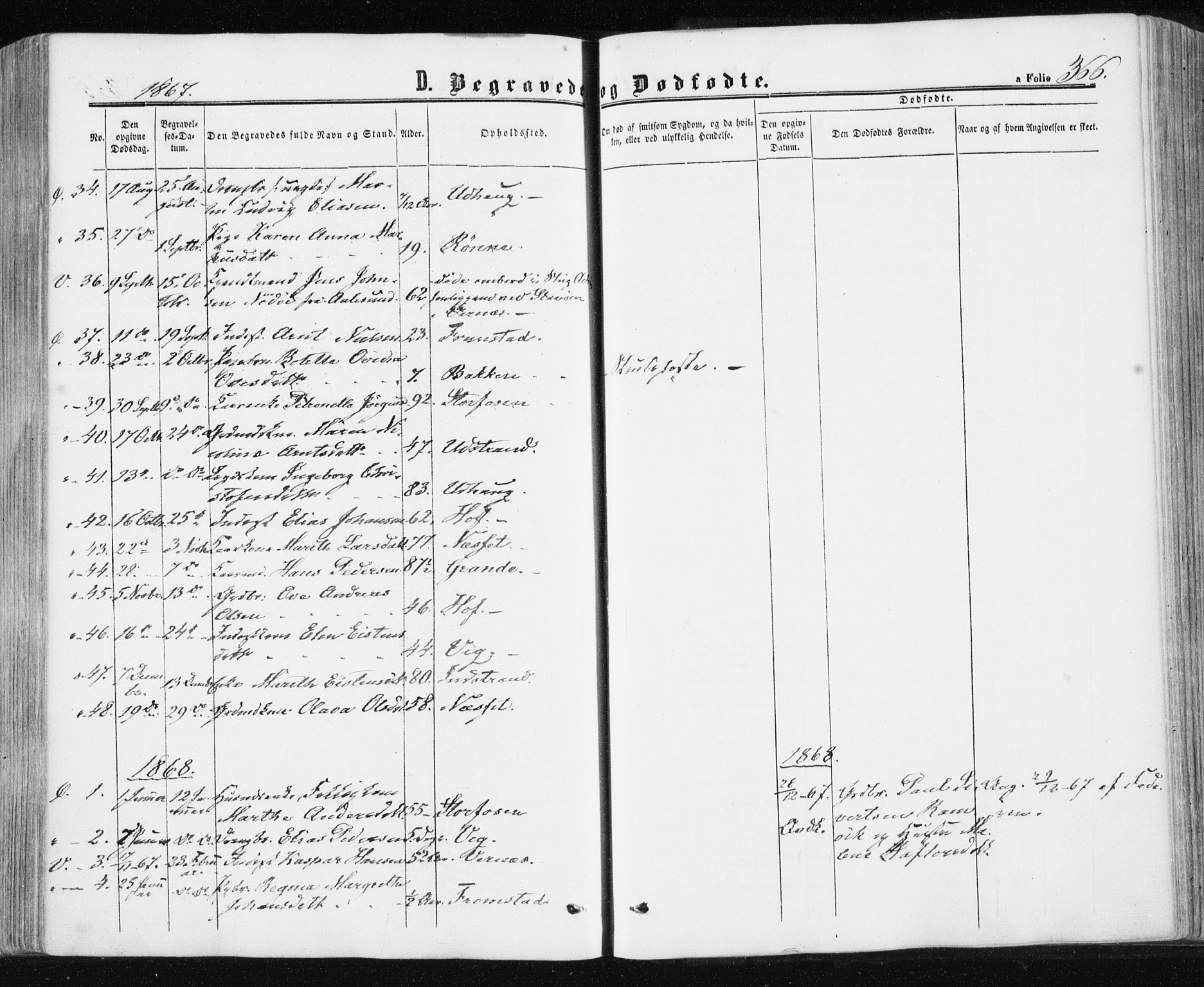 Ministerialprotokoller, klokkerbøker og fødselsregistre - Sør-Trøndelag, SAT/A-1456/659/L0737: Parish register (official) no. 659A07, 1857-1875, p. 366