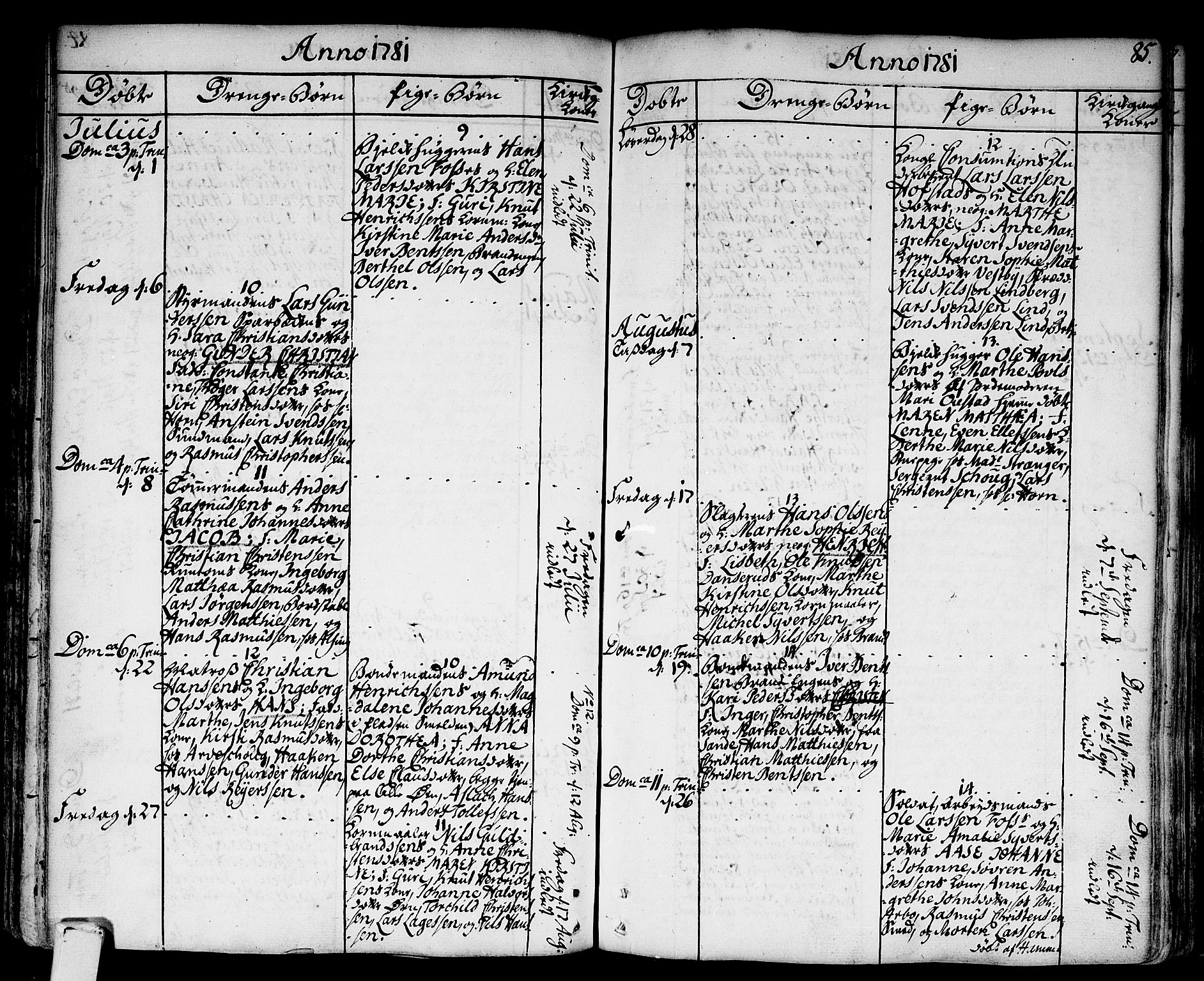 Strømsø kirkebøker, AV/SAKO-A-246/F/Fa/L0009: Parish register (official) no. I 9, 1752-1791, p. 85