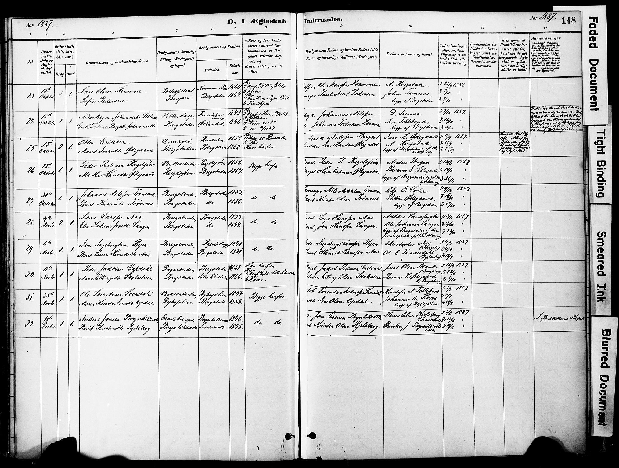 Ministerialprotokoller, klokkerbøker og fødselsregistre - Sør-Trøndelag, SAT/A-1456/681/L0933: Parish register (official) no. 681A11, 1879-1890, p. 148
