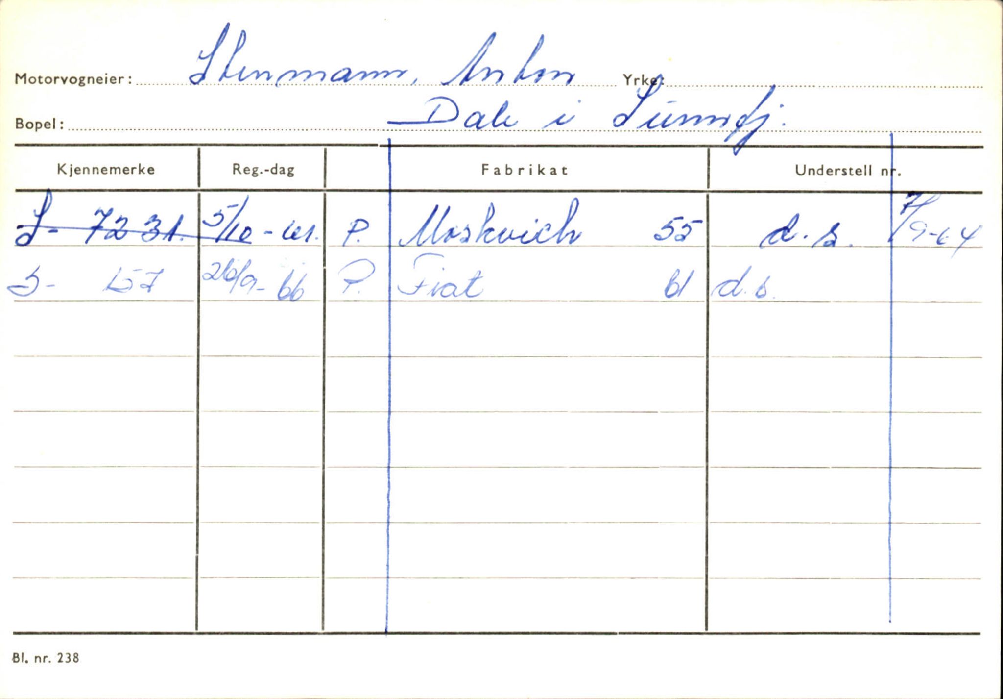 Statens vegvesen, Sogn og Fjordane vegkontor, AV/SAB-A-5301/4/F/L0126: Eigarregister Fjaler M-Å. Leikanger A-Å, 1945-1975, p. 289