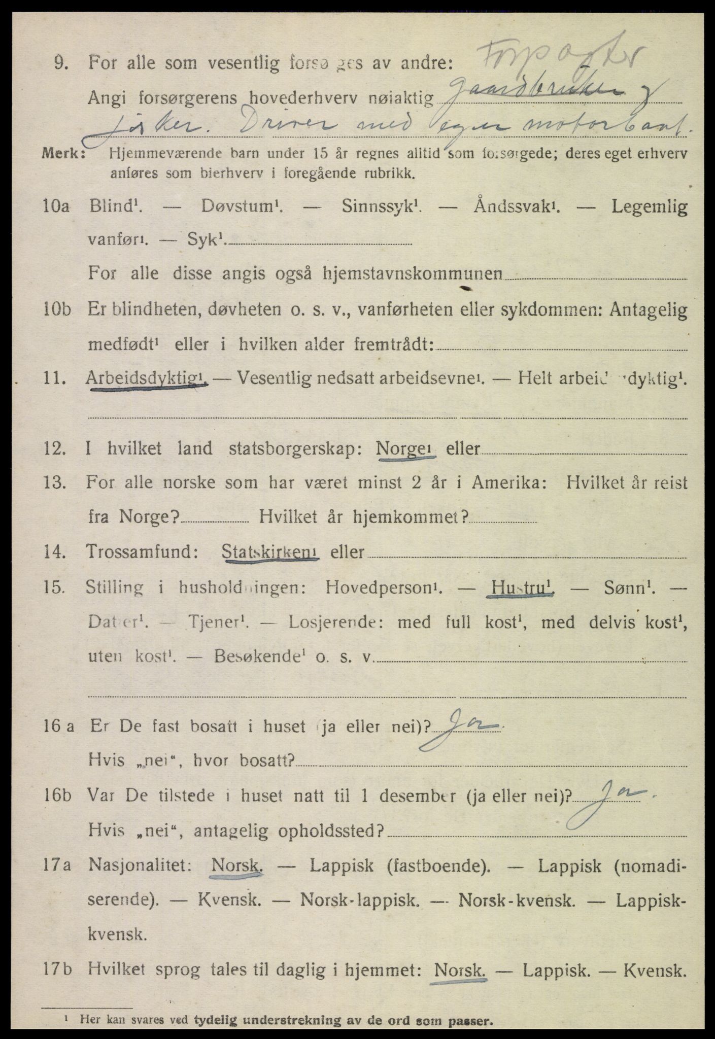 SAT, 1920 census for Vikna, 1920, p. 6452