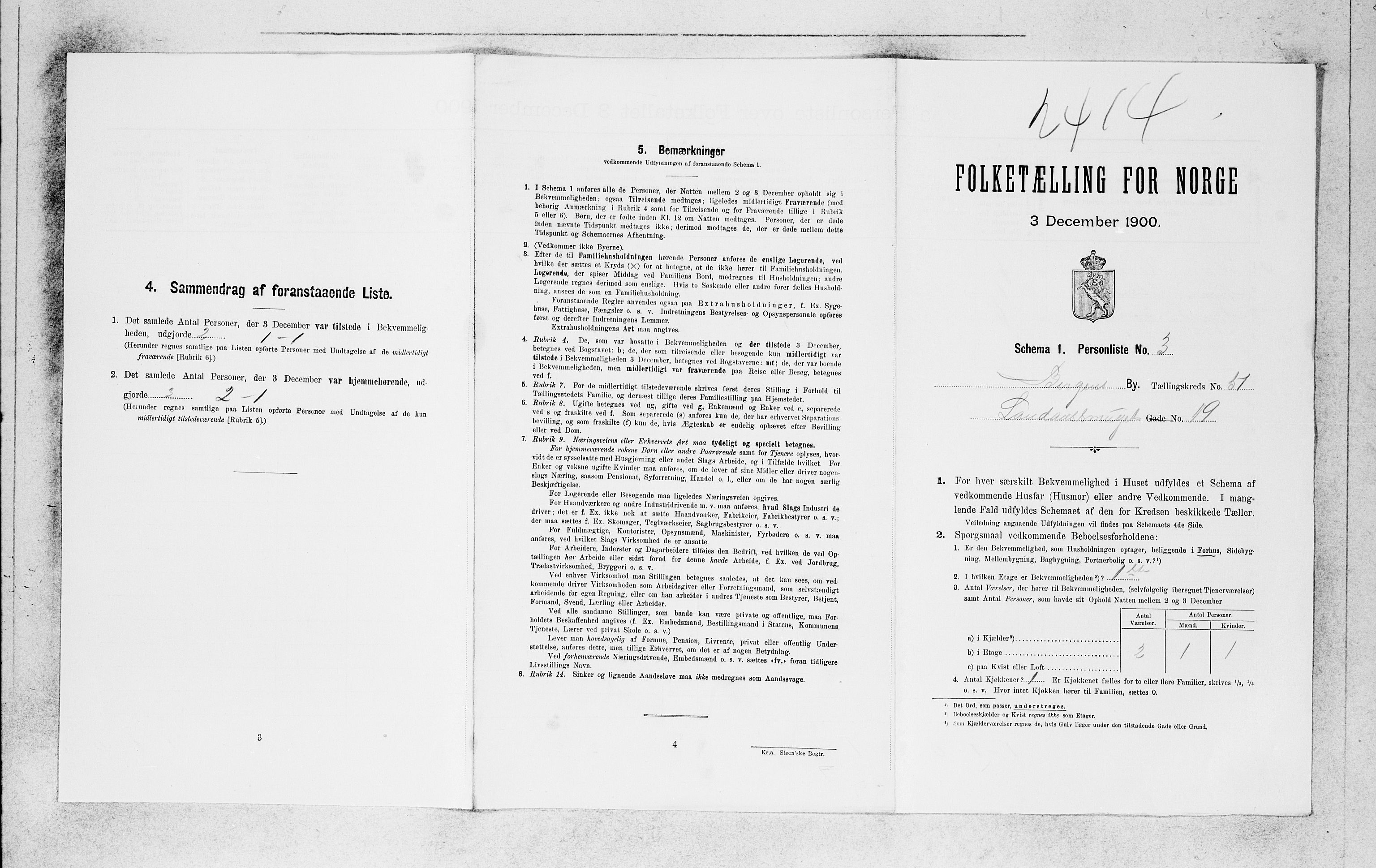 SAB, 1900 census for Bergen, 1900, p. 10238