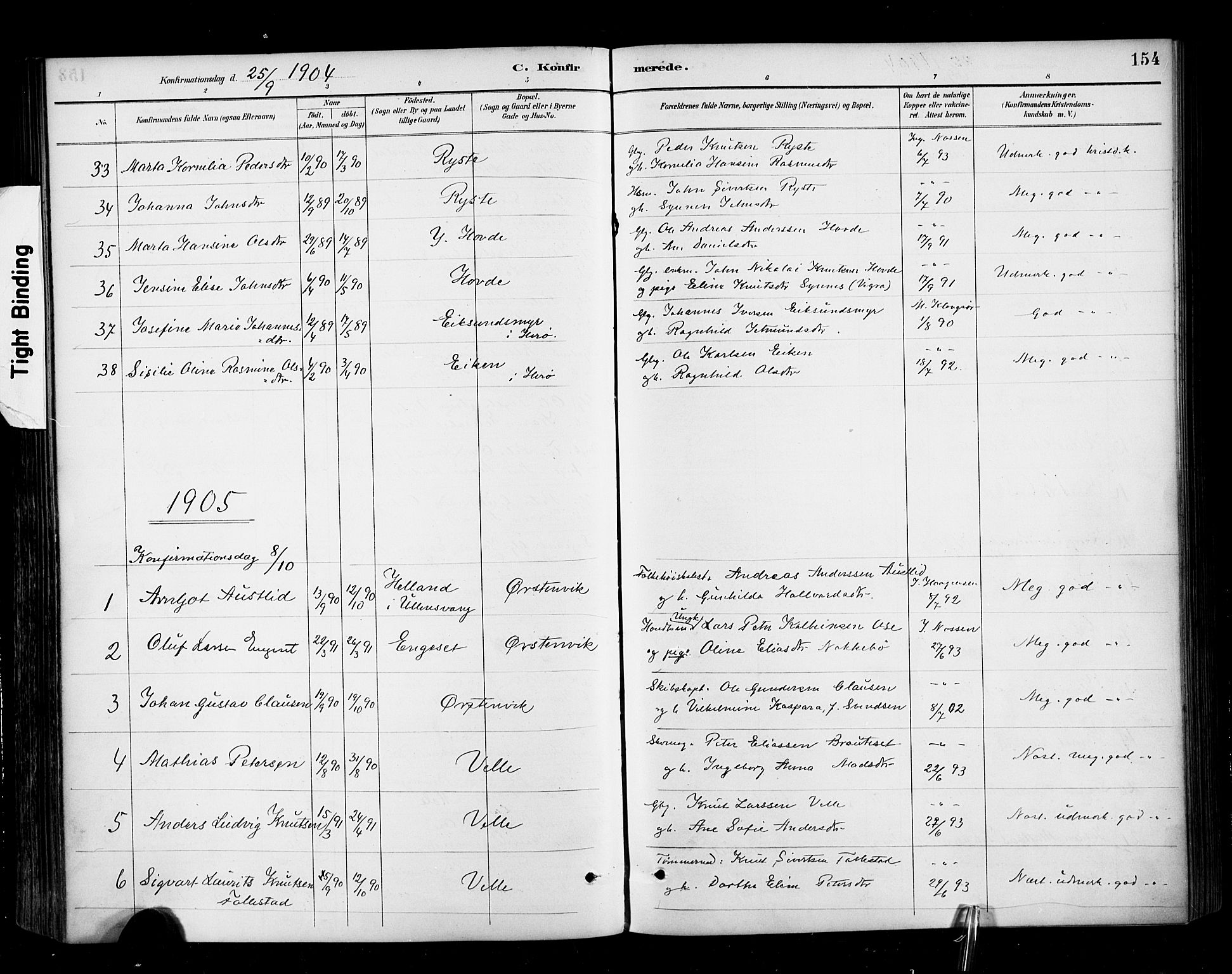 Ministerialprotokoller, klokkerbøker og fødselsregistre - Møre og Romsdal, AV/SAT-A-1454/513/L0177: Parish register (official) no. 513A04, 1890-1906, p. 154