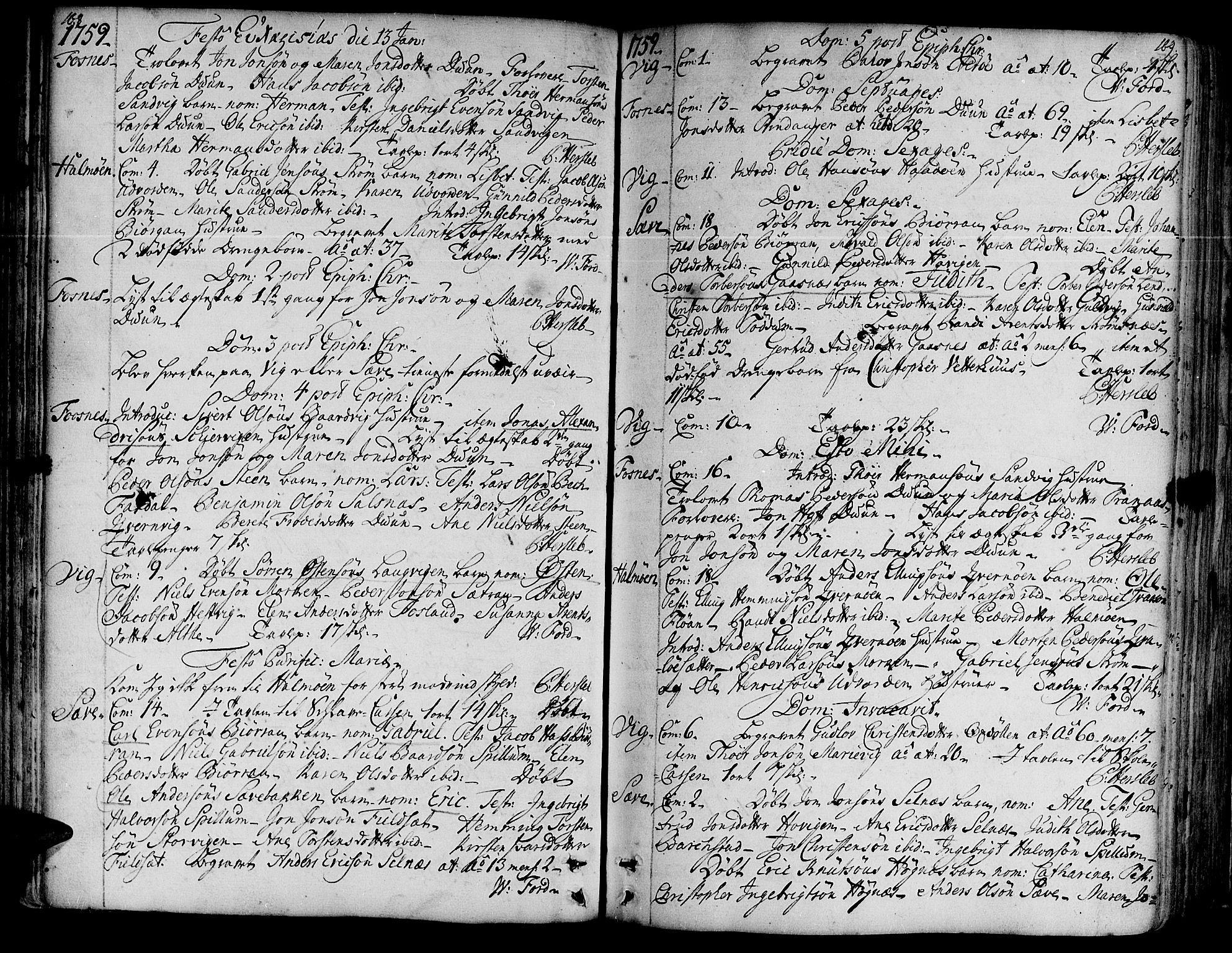 Ministerialprotokoller, klokkerbøker og fødselsregistre - Nord-Trøndelag, SAT/A-1458/773/L0607: Parish register (official) no. 773A01, 1751-1783, p. 168-169
