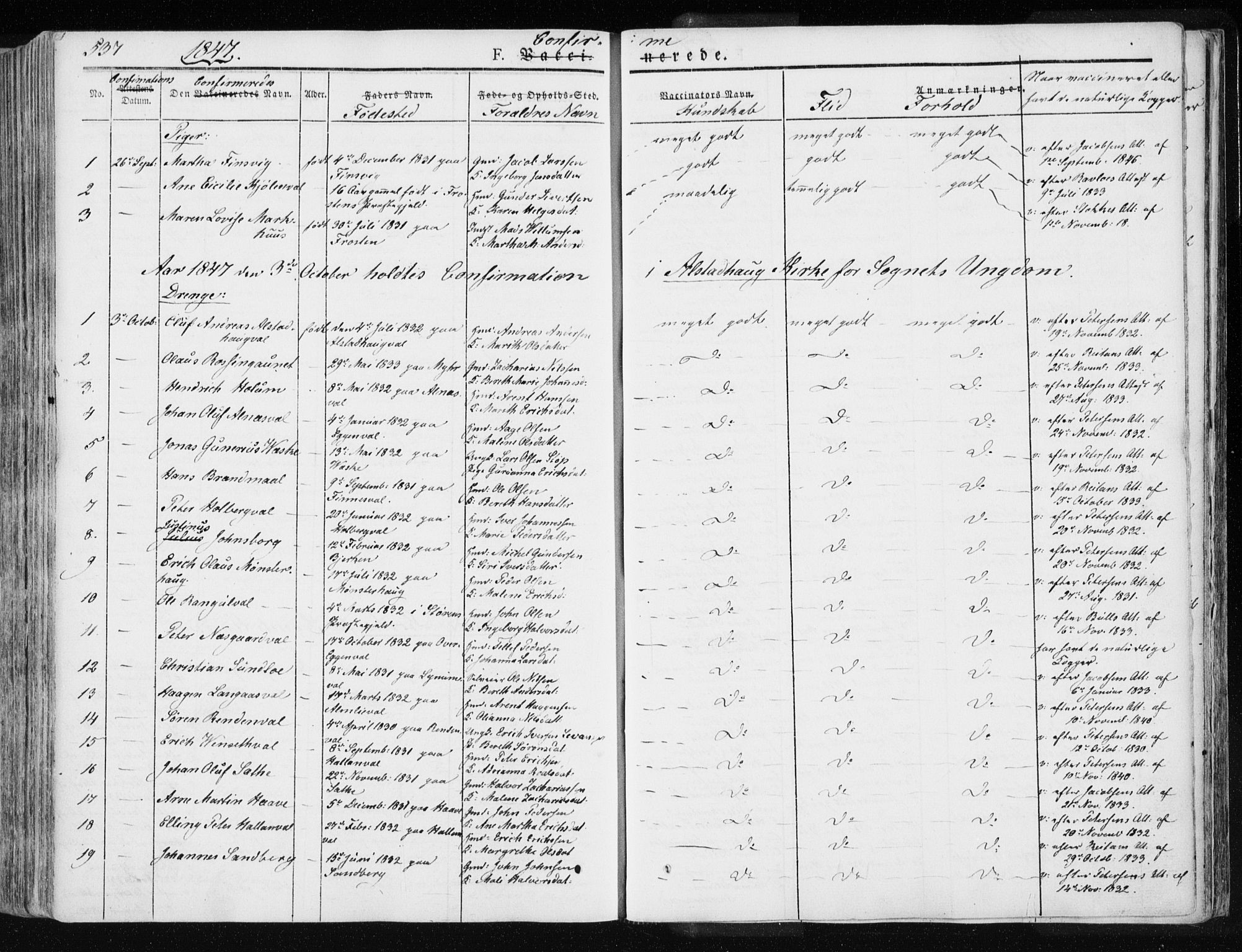 Ministerialprotokoller, klokkerbøker og fødselsregistre - Nord-Trøndelag, SAT/A-1458/717/L0154: Parish register (official) no. 717A06 /1, 1836-1849, p. 537
