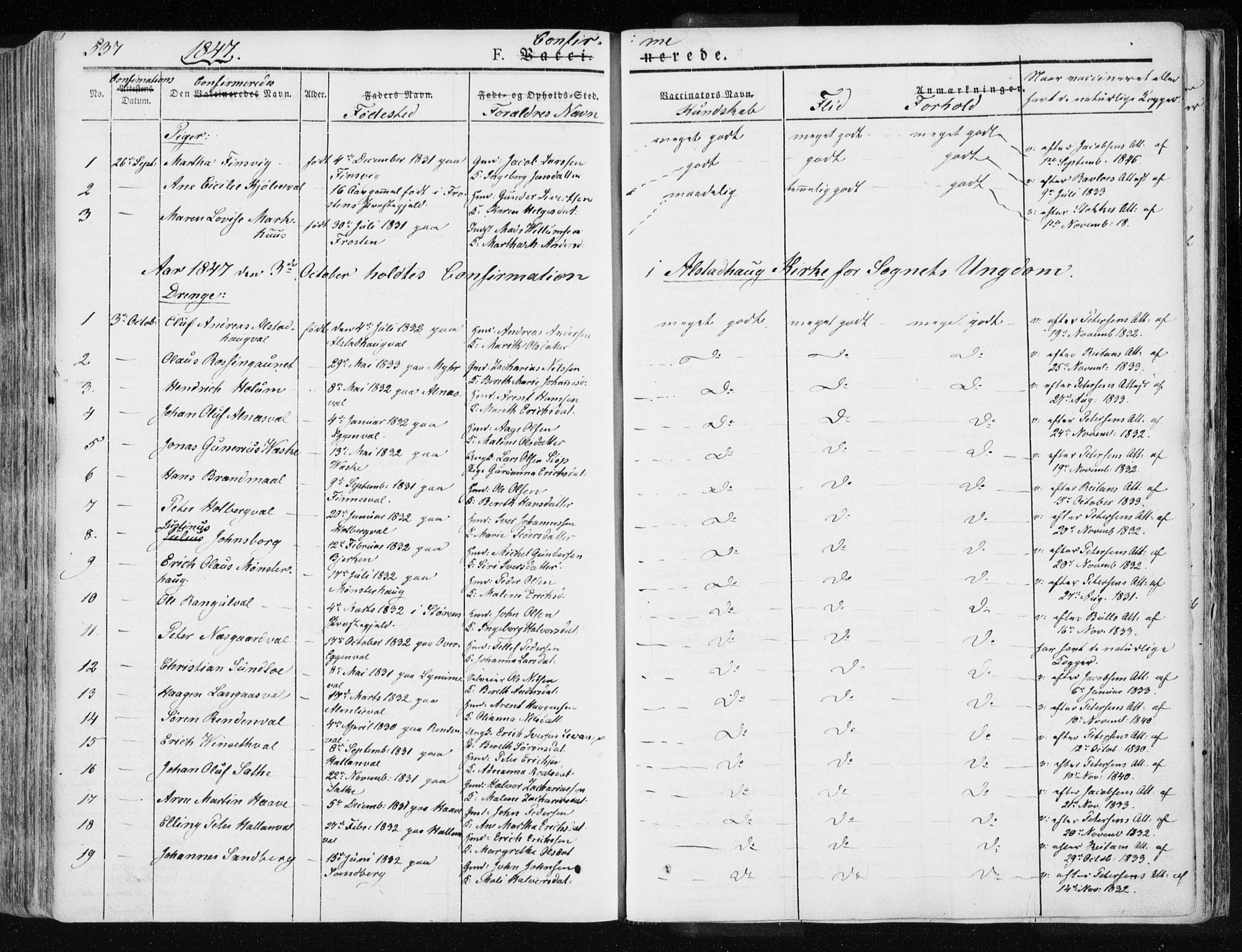 Ministerialprotokoller, klokkerbøker og fødselsregistre - Nord-Trøndelag, AV/SAT-A-1458/717/L0154: Parish register (official) no. 717A06 /1, 1836-1849, p. 537