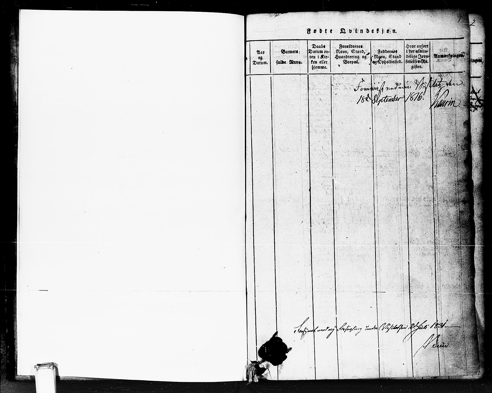 Gransherad kirkebøker, AV/SAKO-A-267/F/Fb/L0002: Parish register (official) no. II 2, 1815-1843, p. 1