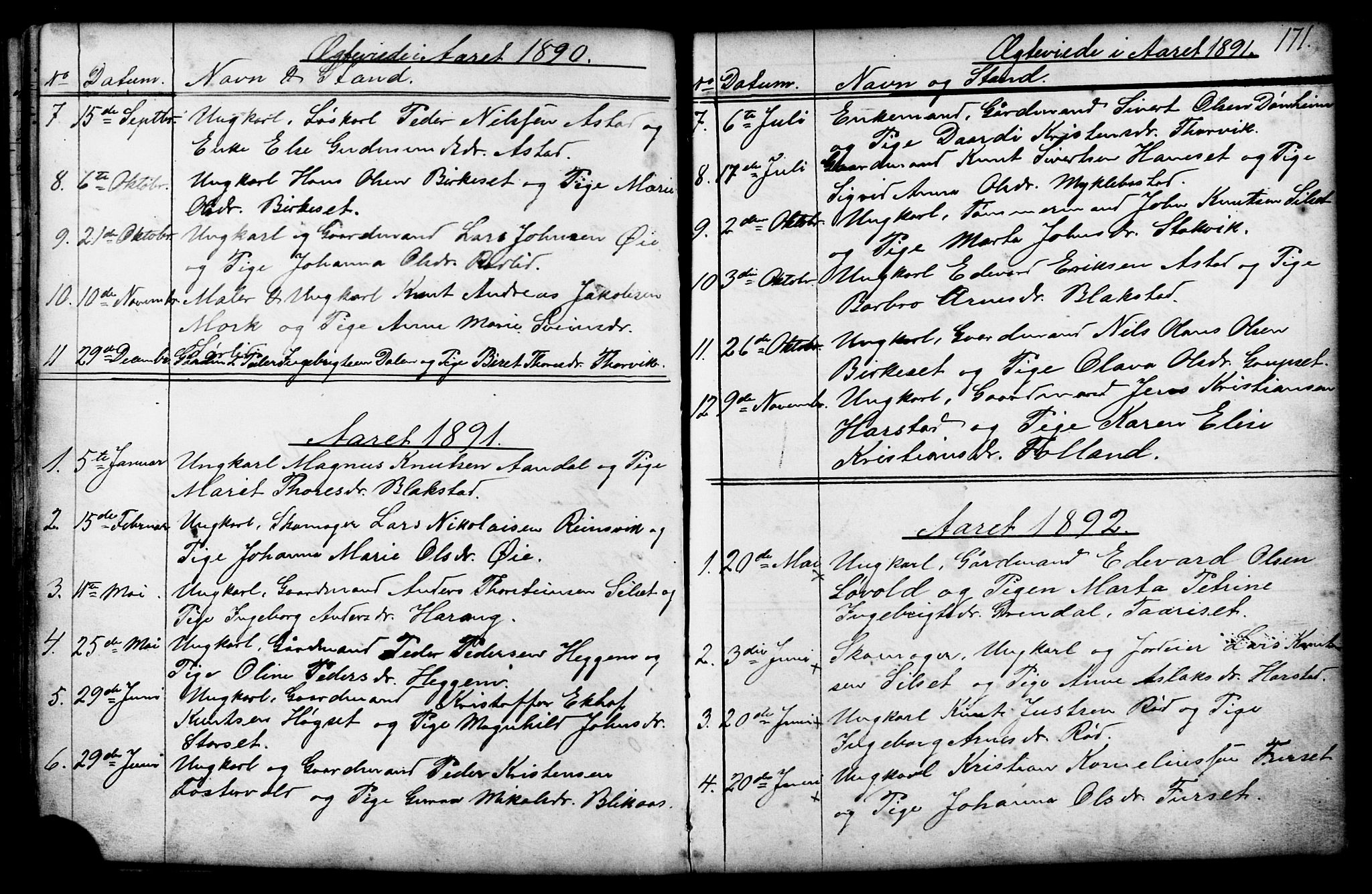 Ministerialprotokoller, klokkerbøker og fødselsregistre - Møre og Romsdal, AV/SAT-A-1454/584/L0969: Parish register (copy) no. 584C02, 1877-1911, p. 171