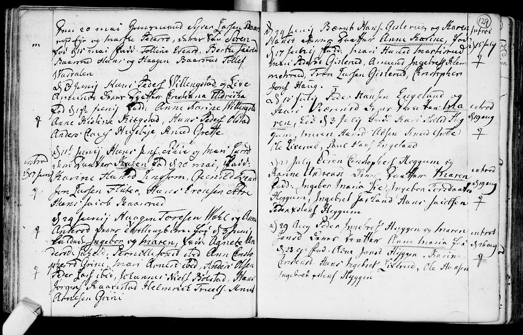 Røyken kirkebøker, SAKO/A-241/F/Fa/L0003: Parish register (official) no. 3, 1782-1813, p. 129