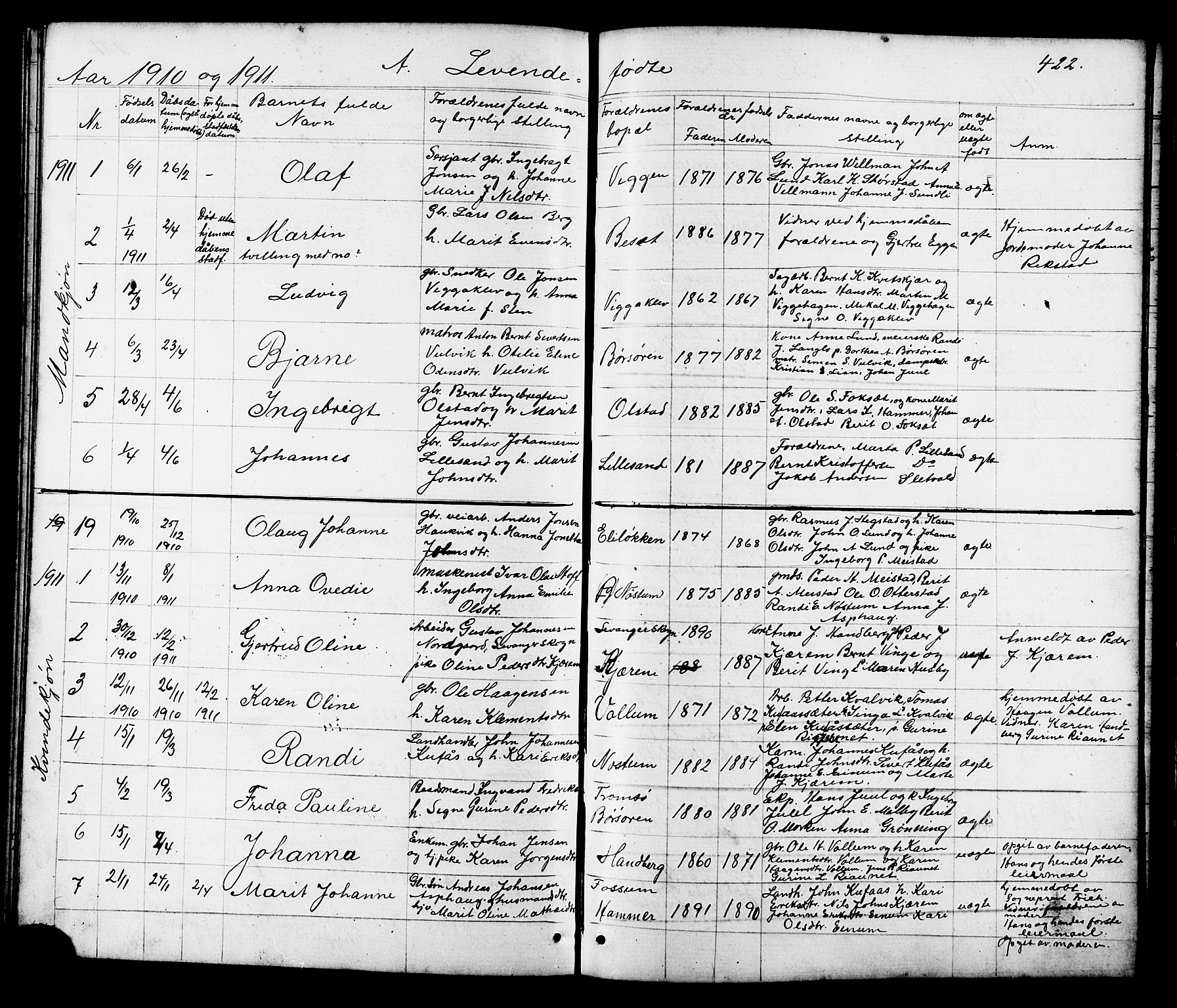 Ministerialprotokoller, klokkerbøker og fødselsregistre - Sør-Trøndelag, SAT/A-1456/665/L0777: Parish register (copy) no. 665C02, 1867-1915, p. 422