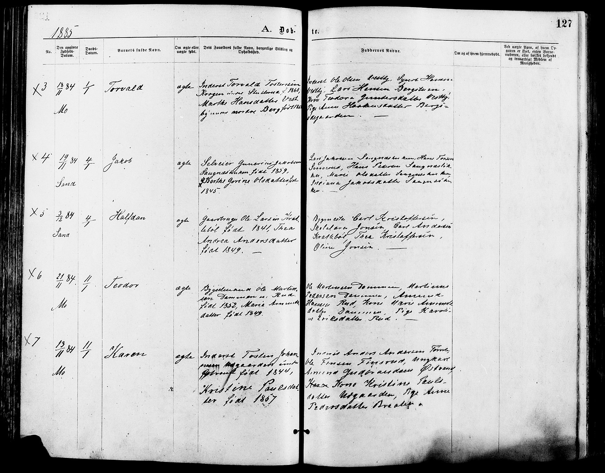 Nord-Odal prestekontor, SAH/PREST-032/H/Ha/Haa/L0005: Parish register (official) no. 5, 1874-1885, p. 127