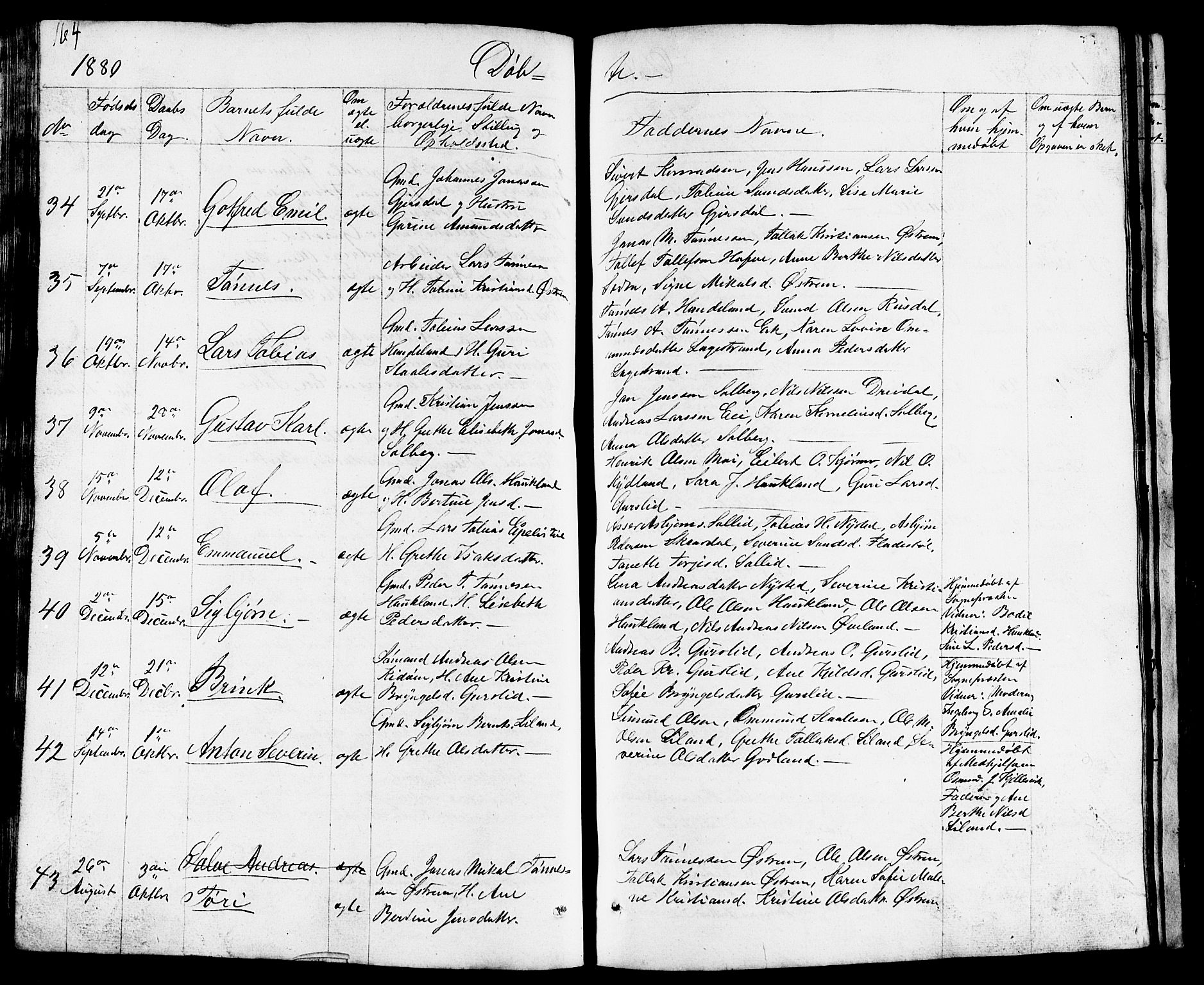 Lund sokneprestkontor, AV/SAST-A-101809/S07/L0003: Parish register (copy) no. B 3, 1848-1885, p. 164