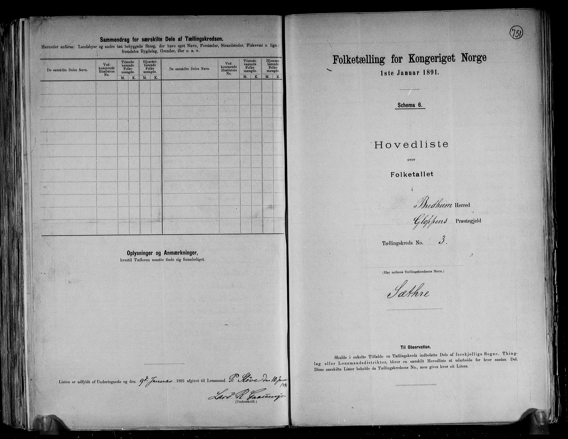 RA, 1891 census for 1446 Breim, 1891, p. 9