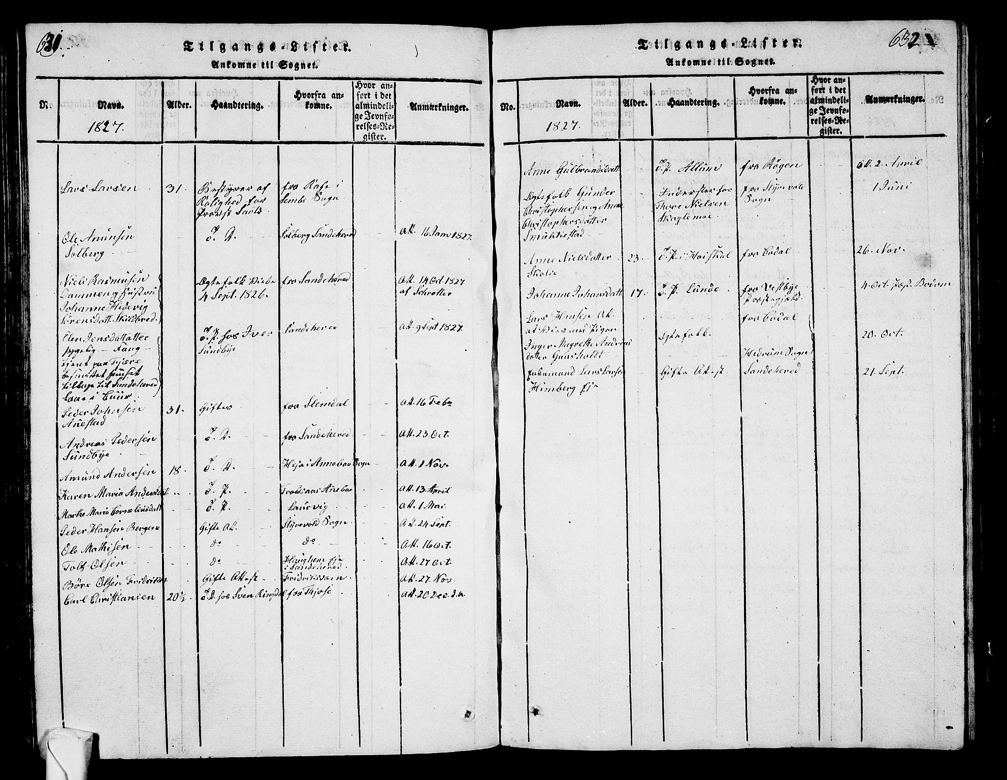 Hedrum kirkebøker, SAKO/A-344/G/Ga/L0003: Parish register (copy) no. I 3, 1817-1835, p. 631-632