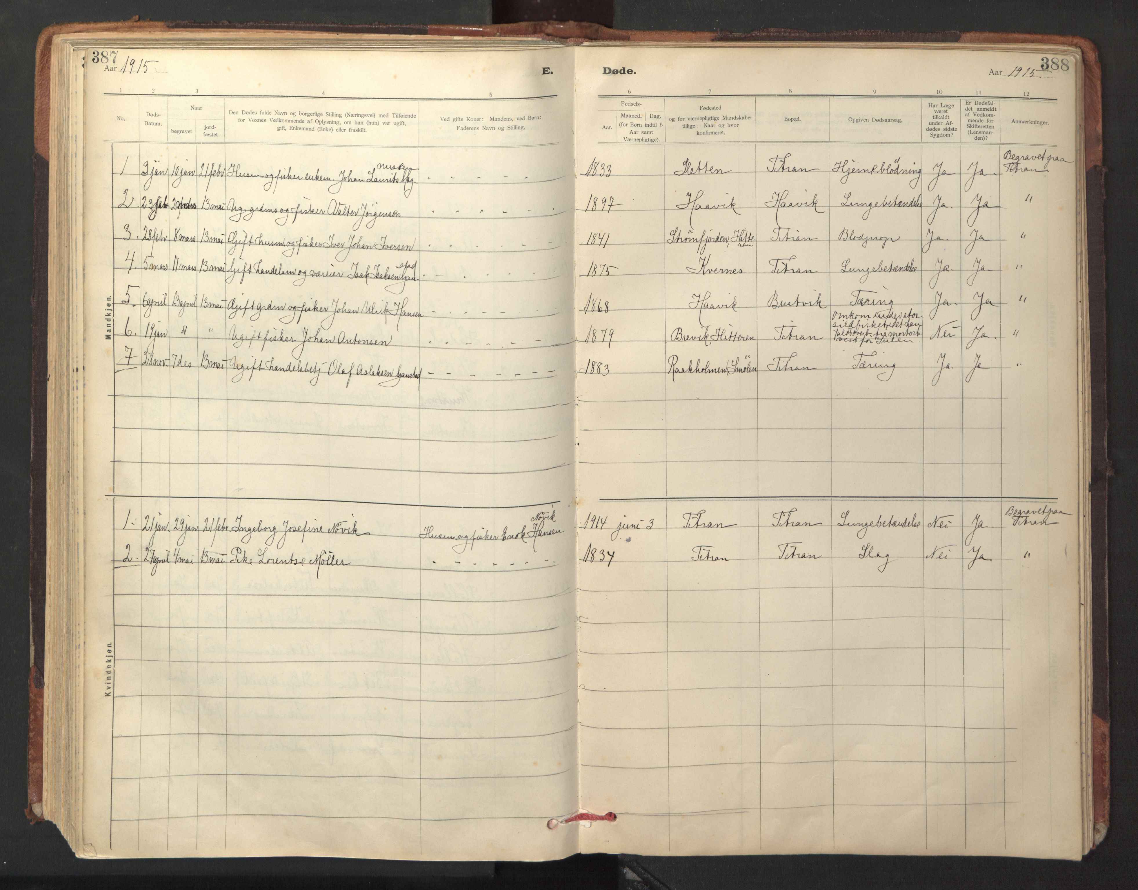 Ministerialprotokoller, klokkerbøker og fødselsregistre - Sør-Trøndelag, SAT/A-1456/641/L0596: Parish register (official) no. 641A02, 1898-1915, p. 387-388