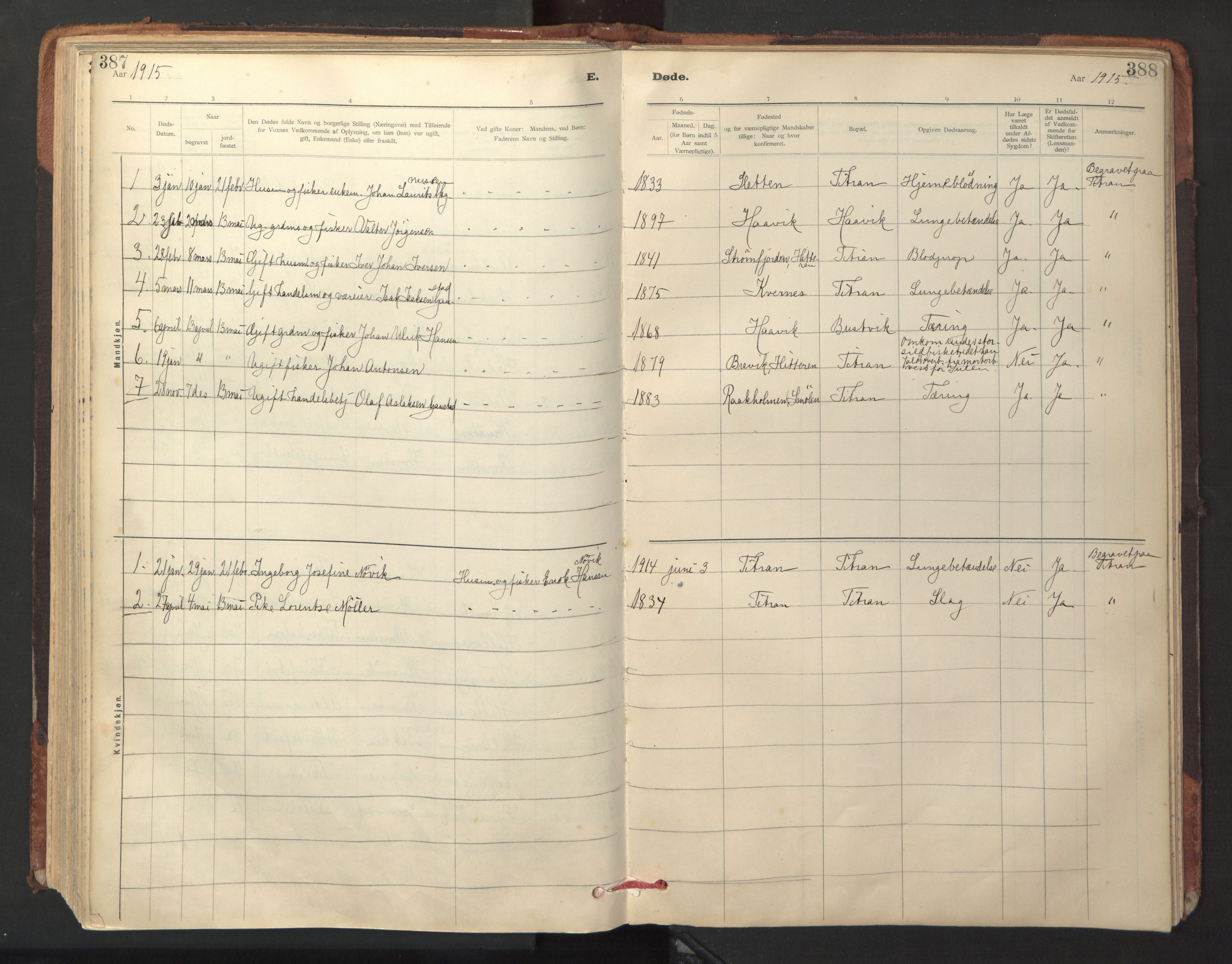 Ministerialprotokoller, klokkerbøker og fødselsregistre - Sør-Trøndelag, AV/SAT-A-1456/641/L0596: Parish register (official) no. 641A02, 1898-1915, p. 387-388