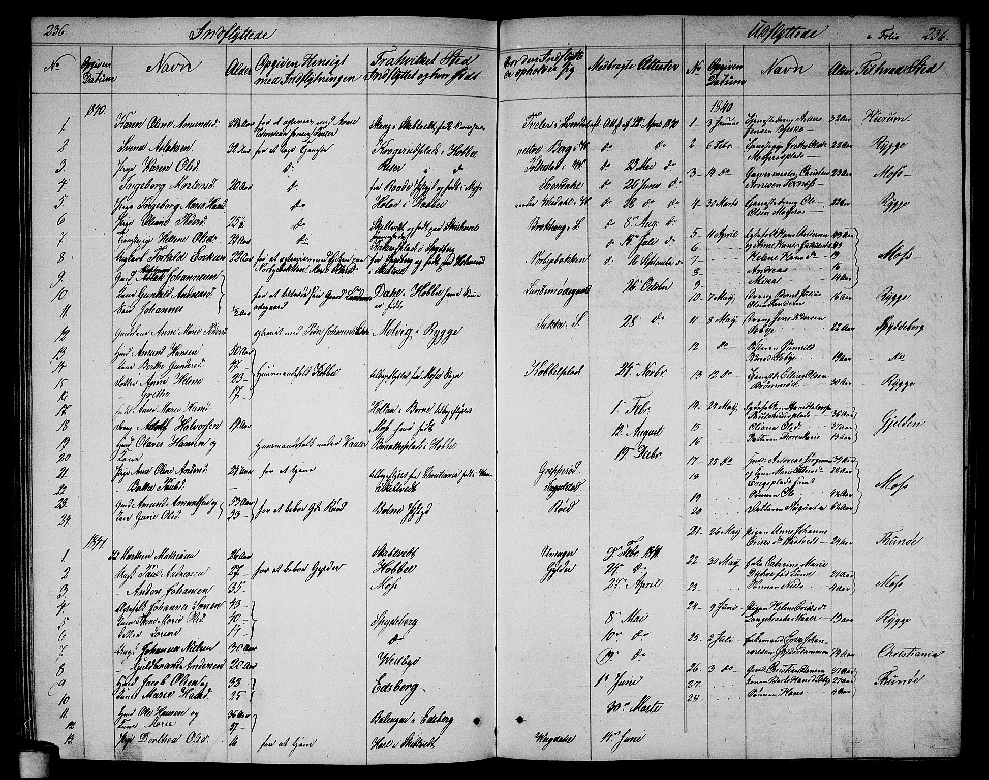 Våler prestekontor Kirkebøker, AV/SAO-A-11083/G/Ga/L0002: Parish register (copy) no. I 2, 1839-1860, p. 236