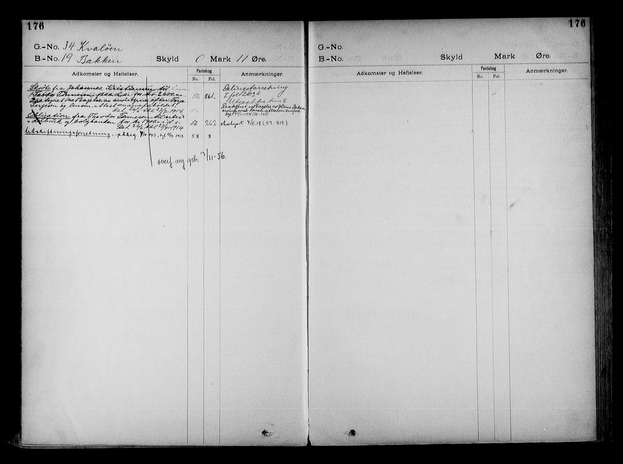 Vestre Nedenes/Sand sorenskriveri, SAK/1221-0010/G/Ga/L0022: Mortgage register no. 15, 1899-1957, p. 176