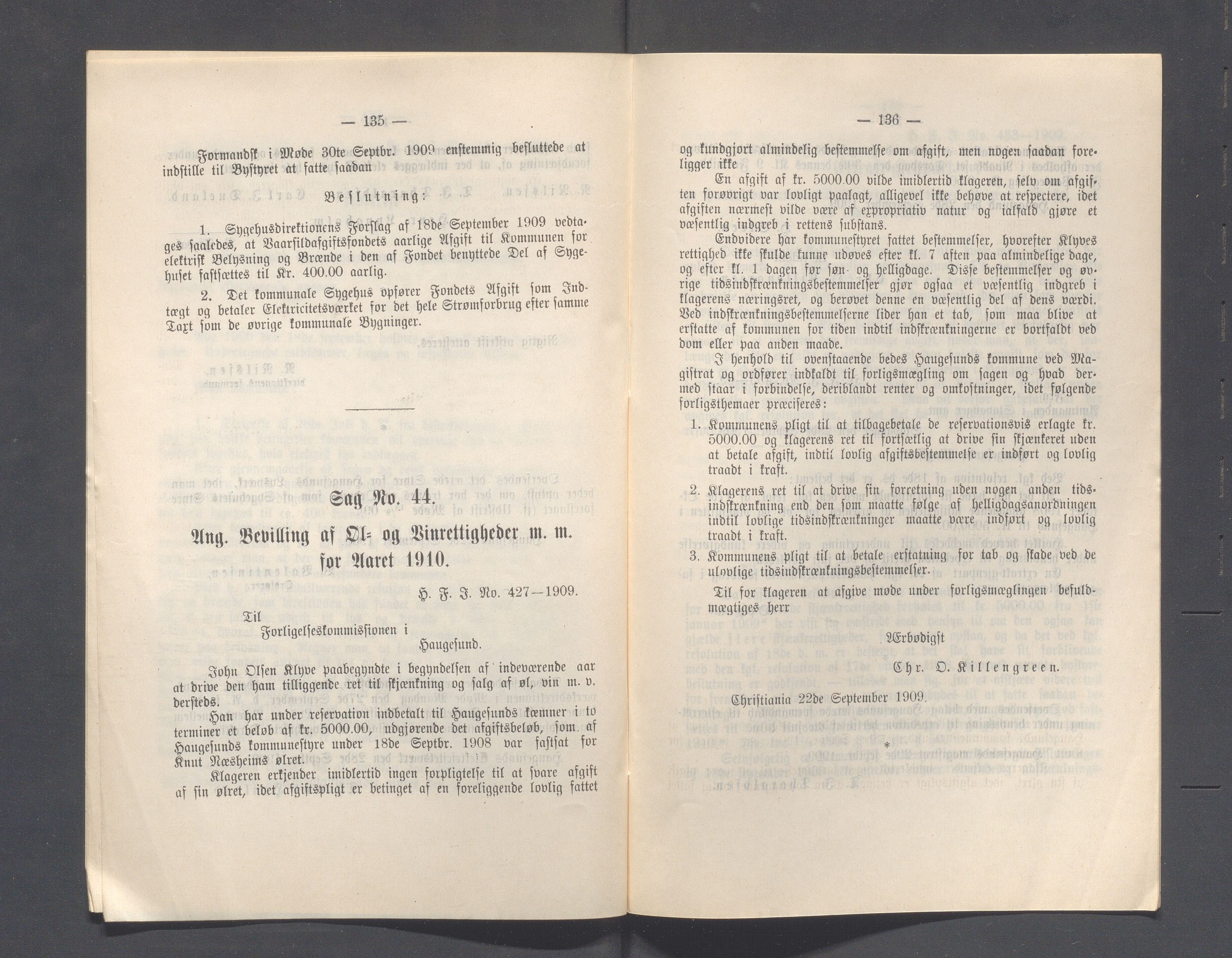 Haugesund kommune - Formannskapet og Bystyret, IKAR/A-740/A/Abb/L0002: Bystyreforhandlinger, 1908-1917, p. 283