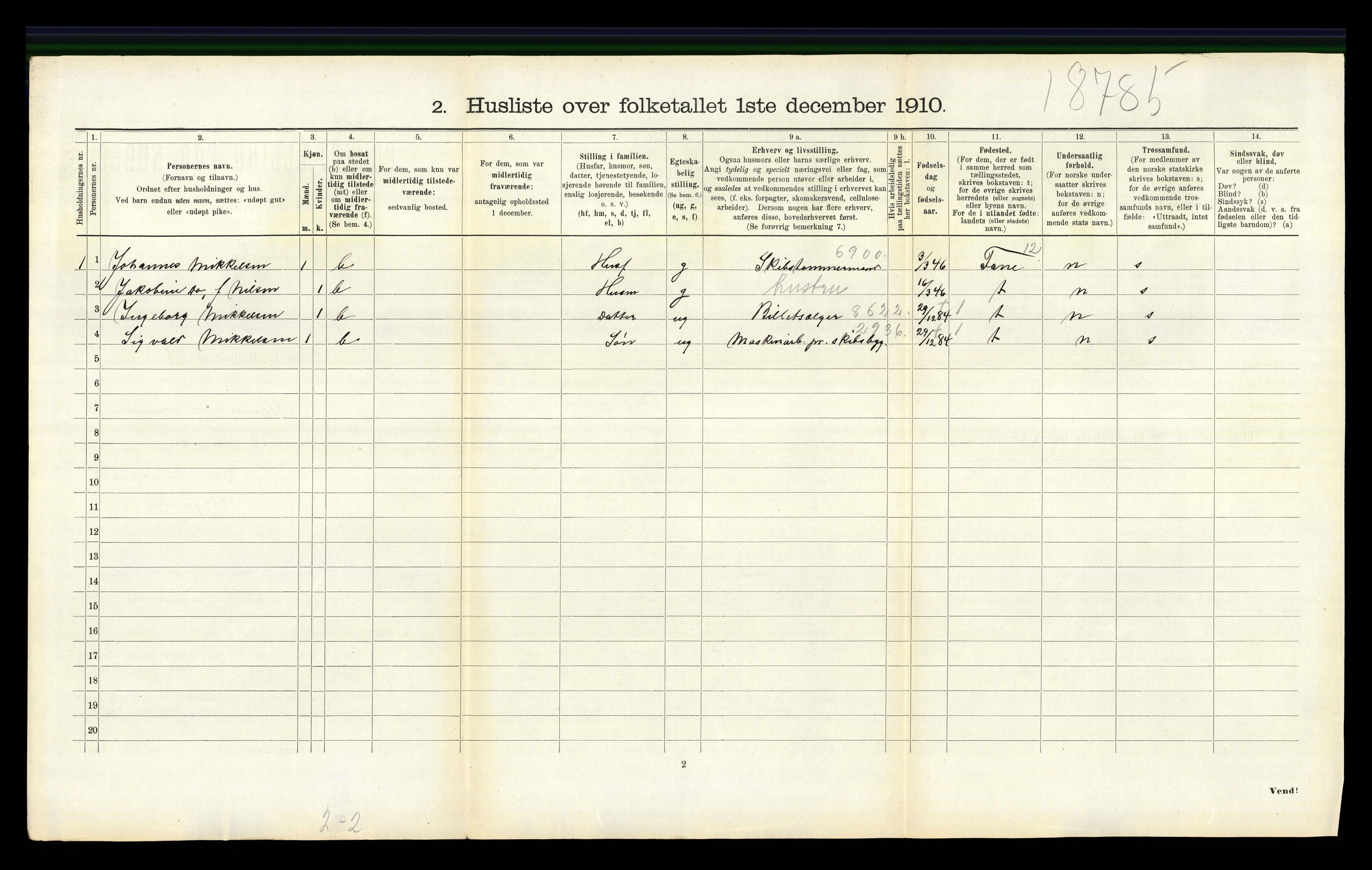 RA, 1910 census for Askøy, 1910, p. 2273