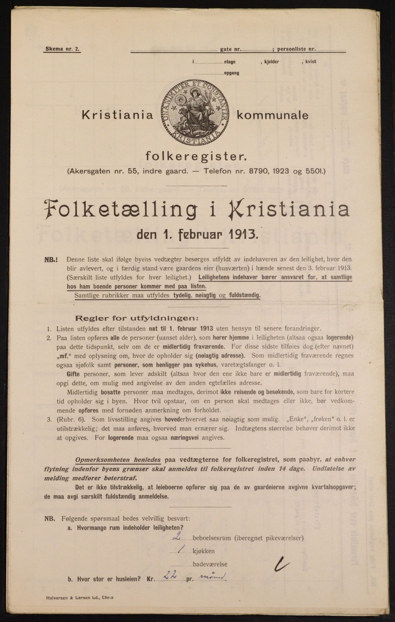 OBA, Municipal Census 1913 for Kristiania, 1913, p. 57395