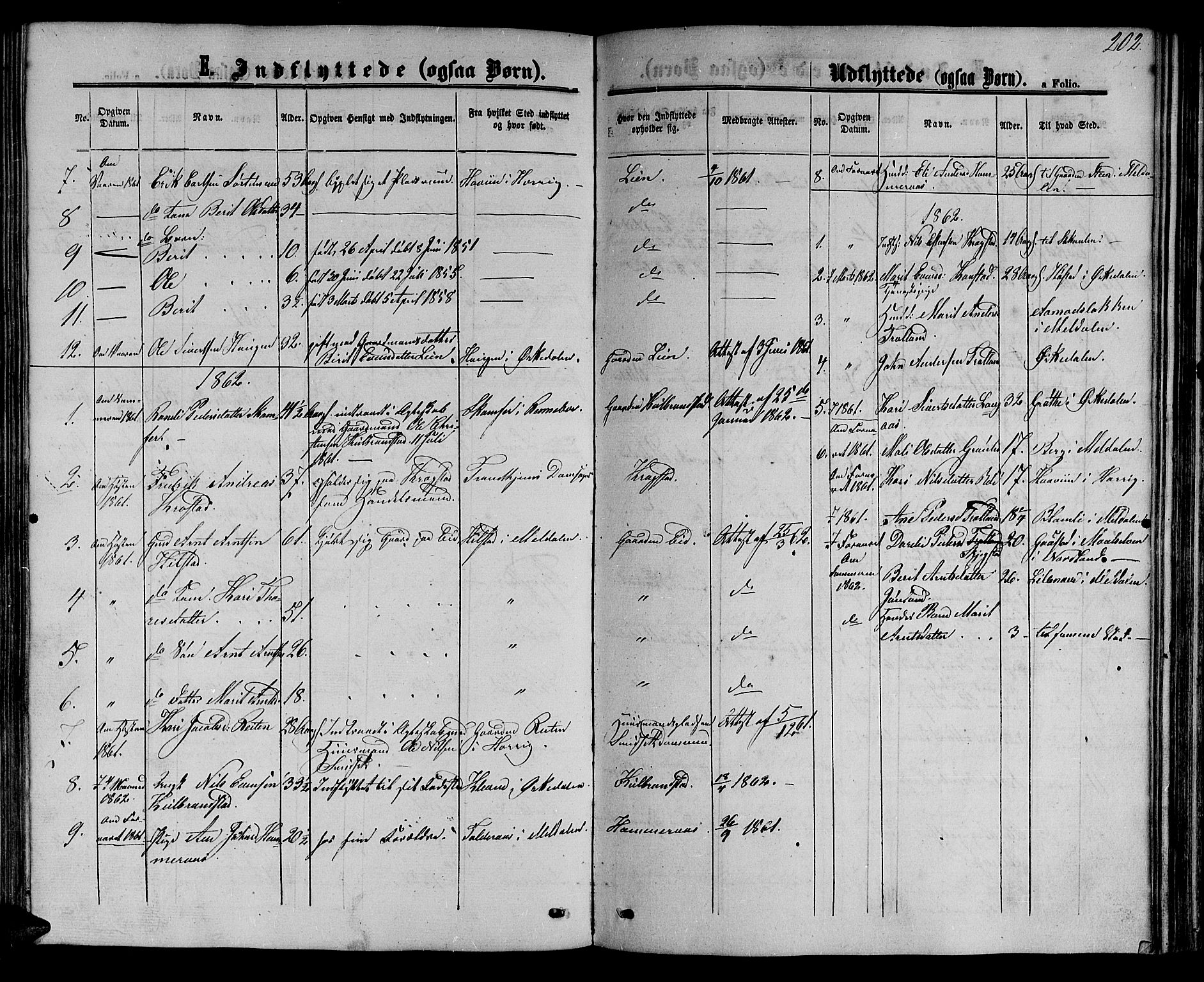 Ministerialprotokoller, klokkerbøker og fødselsregistre - Sør-Trøndelag, AV/SAT-A-1456/694/L1131: Parish register (copy) no. 694C03, 1858-1886, p. 202