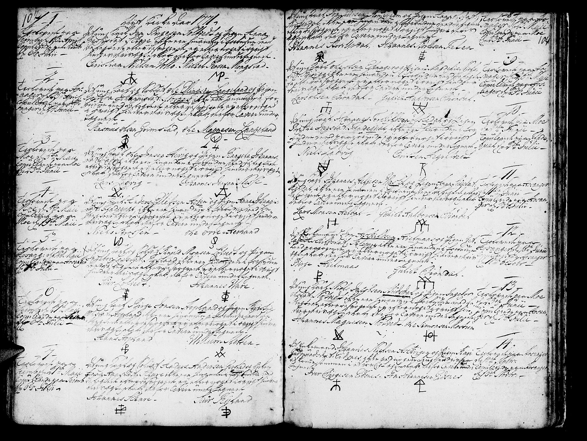 Hosanger sokneprestembete, SAB/A-75801/H/Haa: Parish register (official) no. A 2 /1, 1766-1793, p. 104