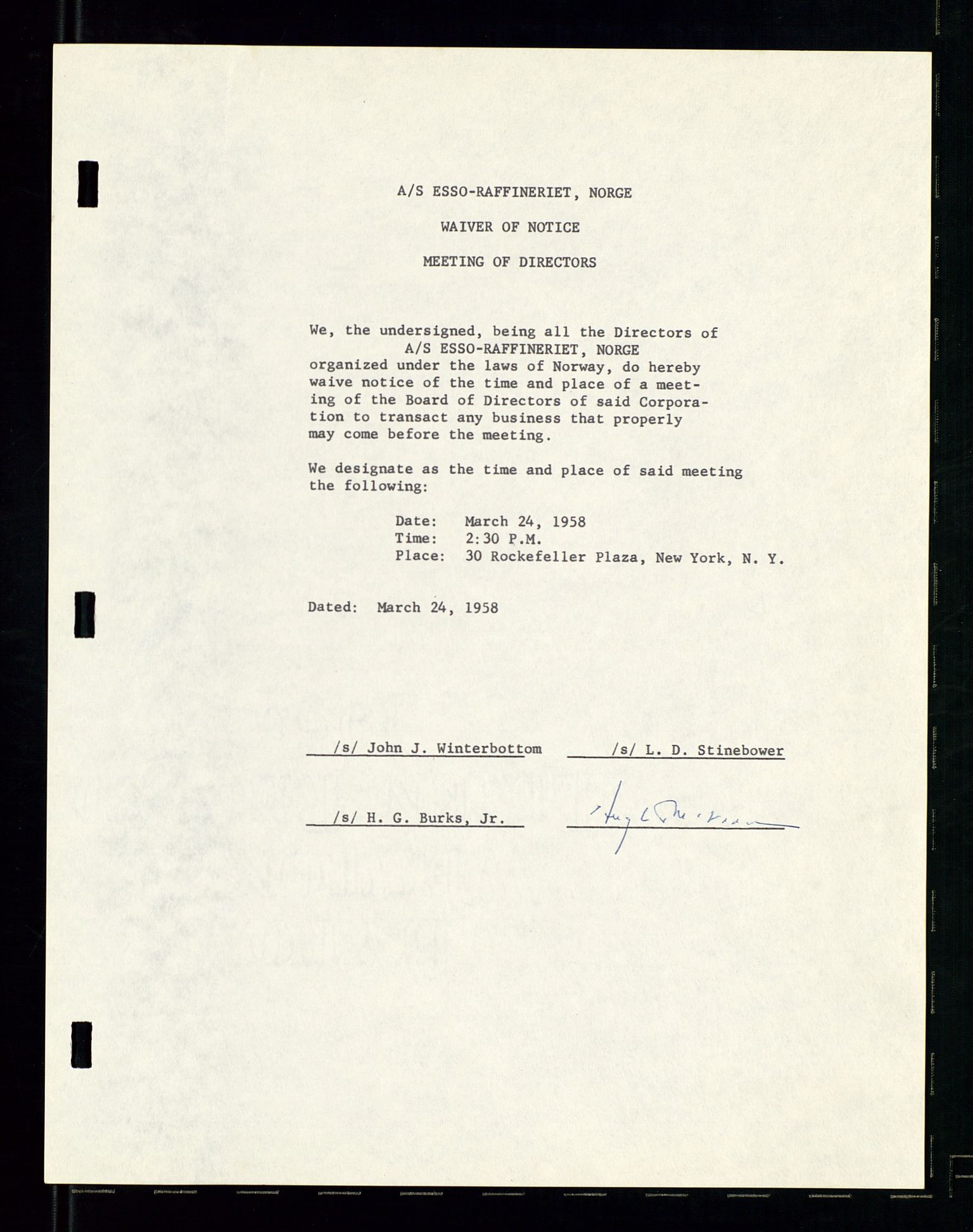 PA 1537 - A/S Essoraffineriet Norge, AV/SAST-A-101957/A/Aa/L0001/0002: Styremøter / Shareholder meetings, board meetings, by laws (vedtekter), 1957-1960, p. 179