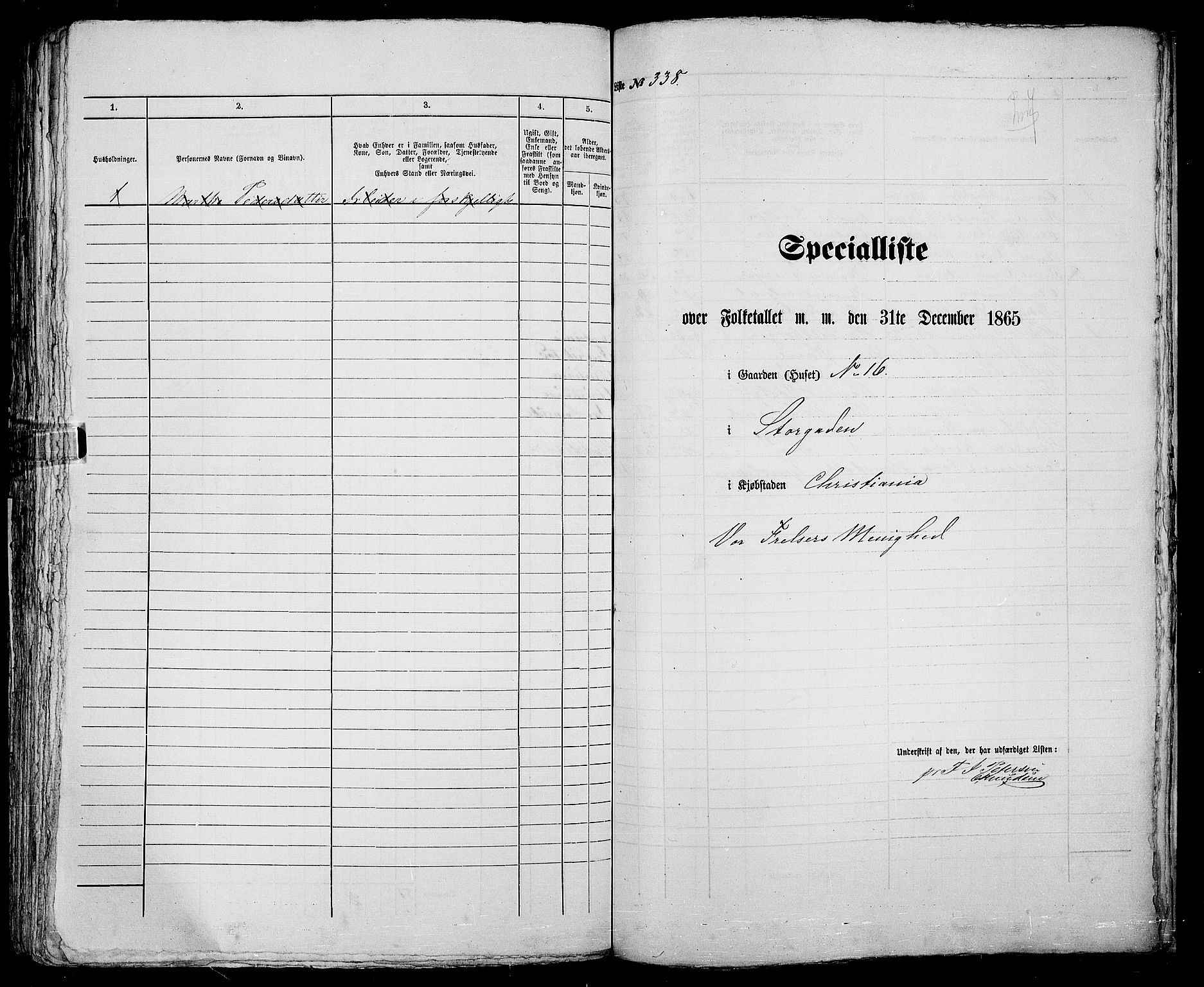 RA, 1865 census for Kristiania, 1865, p. 939