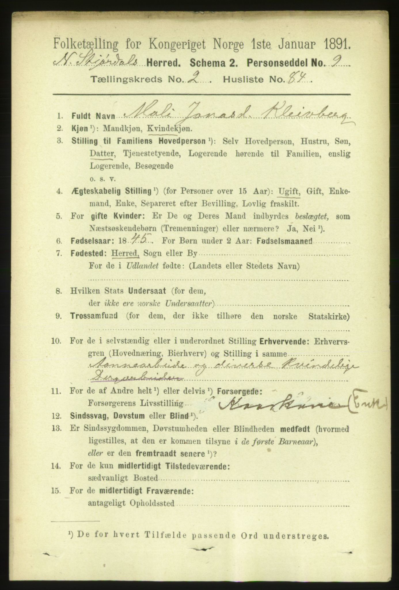 RA, 1891 census for 1714 Nedre Stjørdal, 1891, p. 947