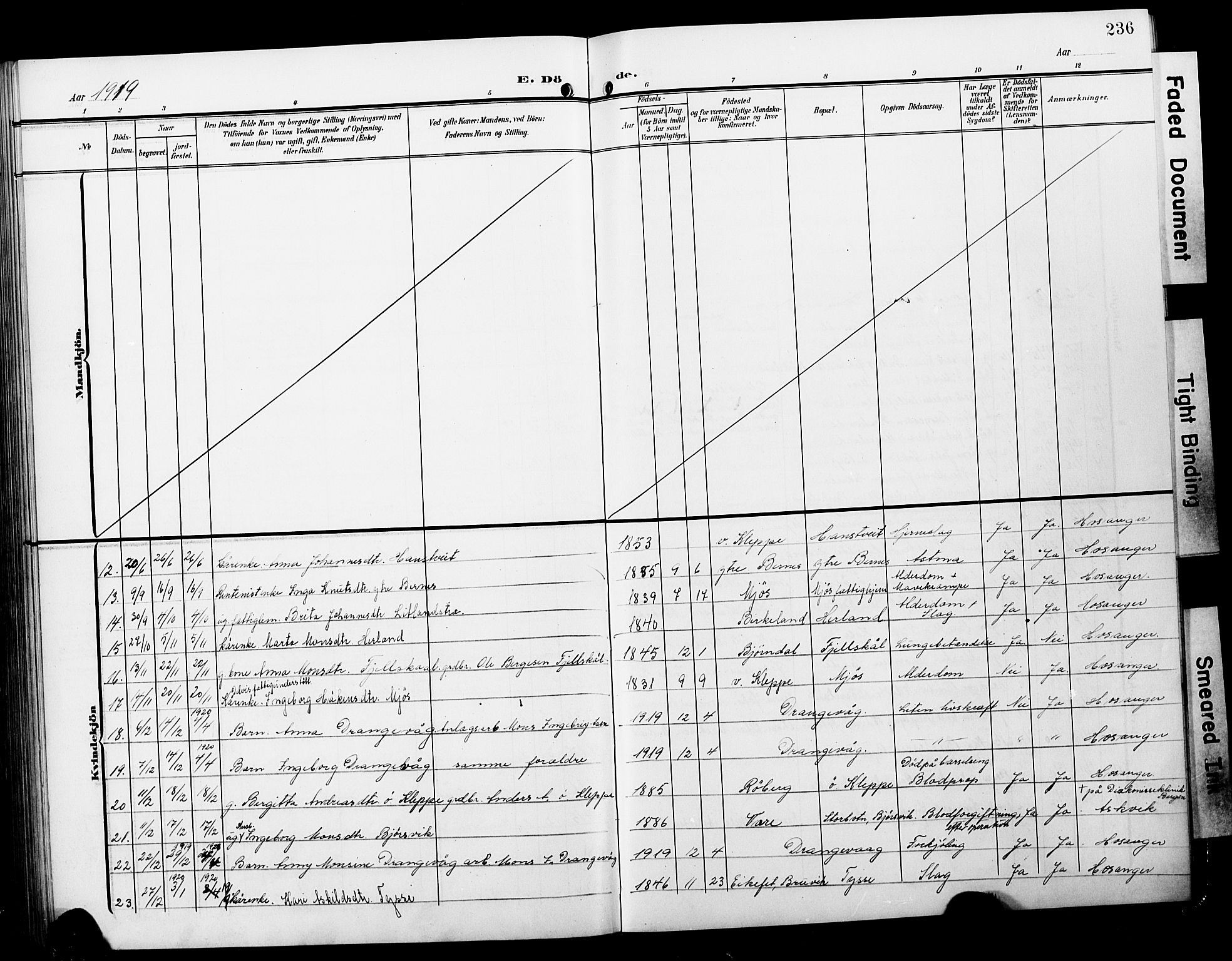 Hosanger sokneprestembete, AV/SAB-A-75801/H/Hab: Parish register (copy) no. A 4, 1904-1927, p. 236