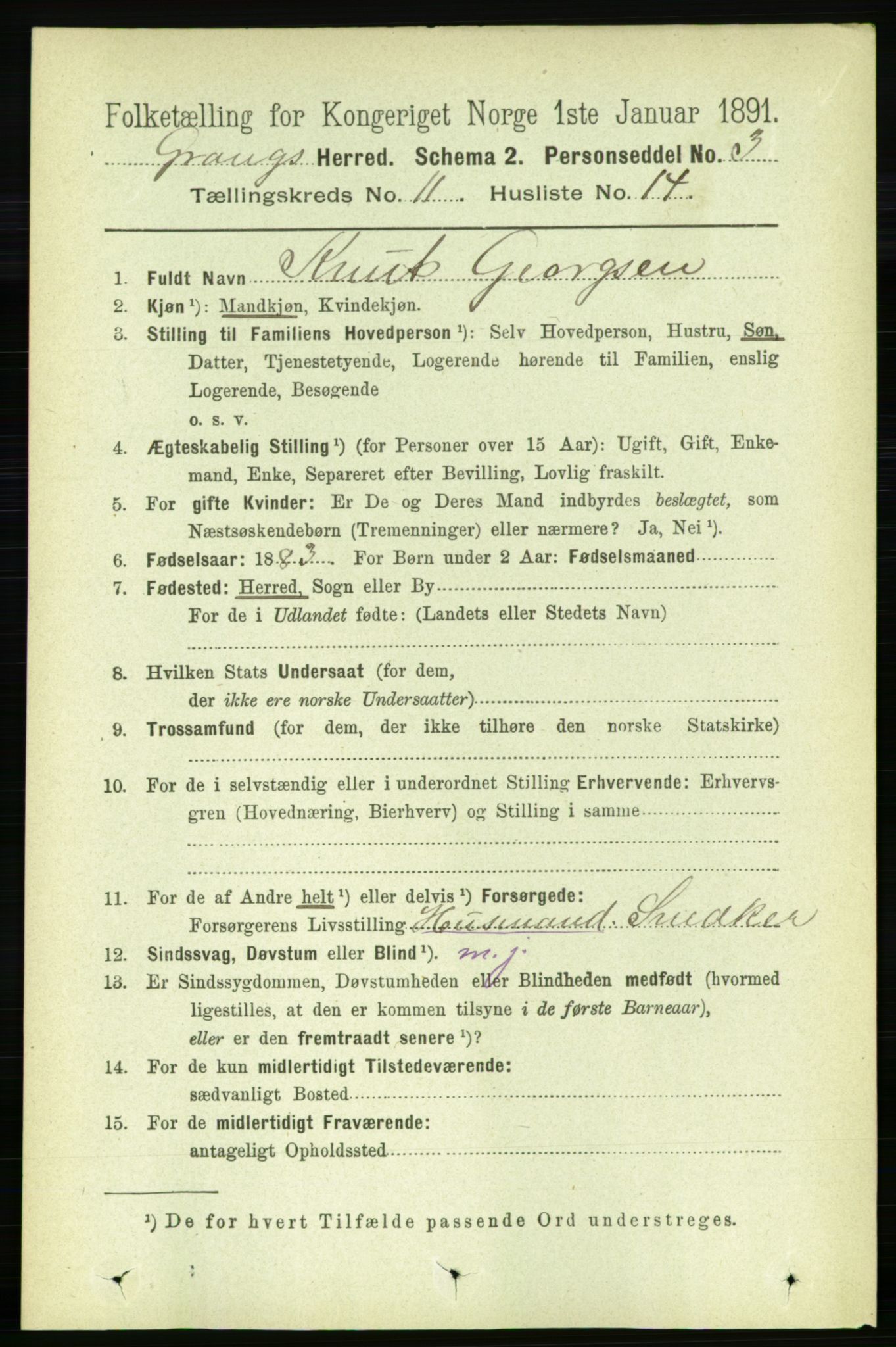 RA, 1891 census for 1742 Grong, 1891, p. 4152