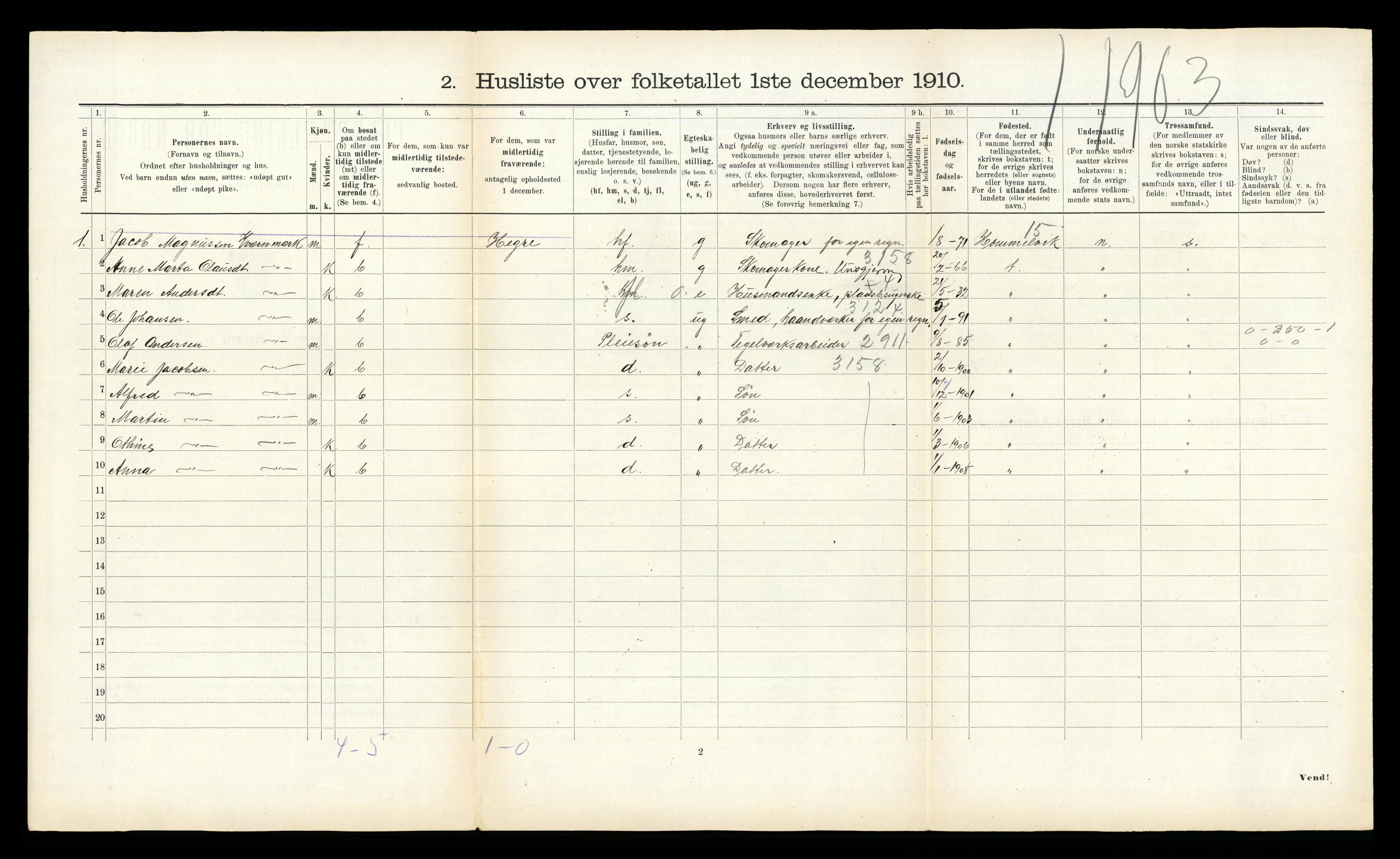 RA, 1910 census for Lånke, 1910, p. 125