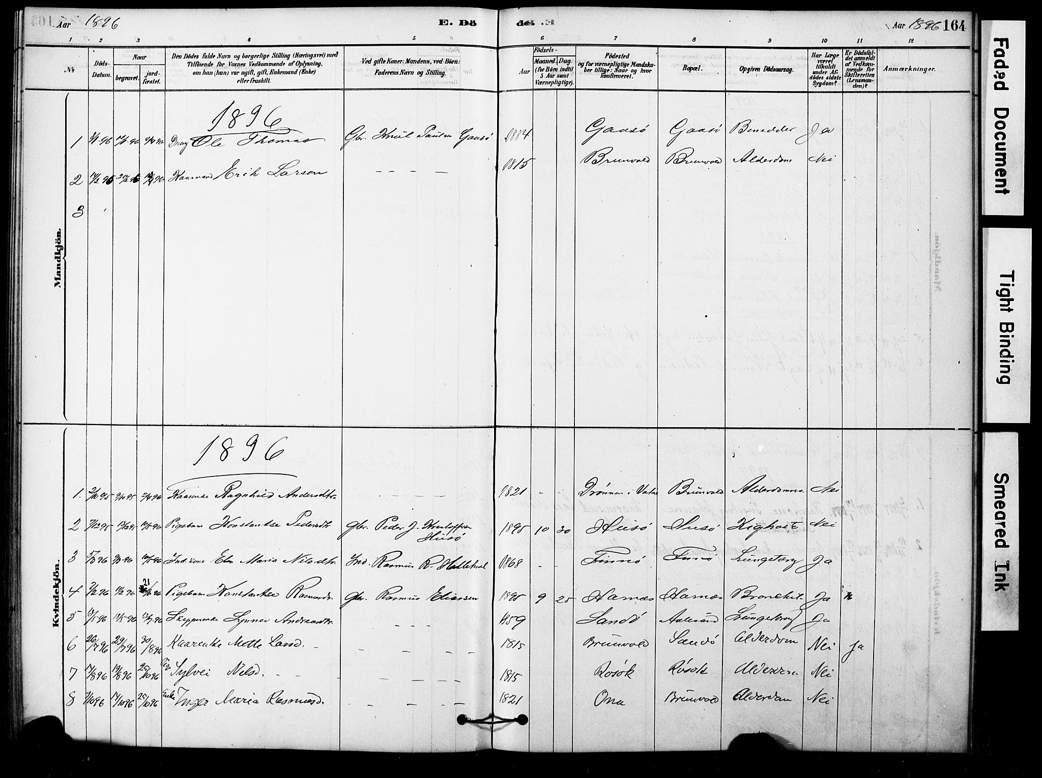 Ministerialprotokoller, klokkerbøker og fødselsregistre - Møre og Romsdal, AV/SAT-A-1454/561/L0729: Parish register (official) no. 561A03, 1878-1900, p. 164