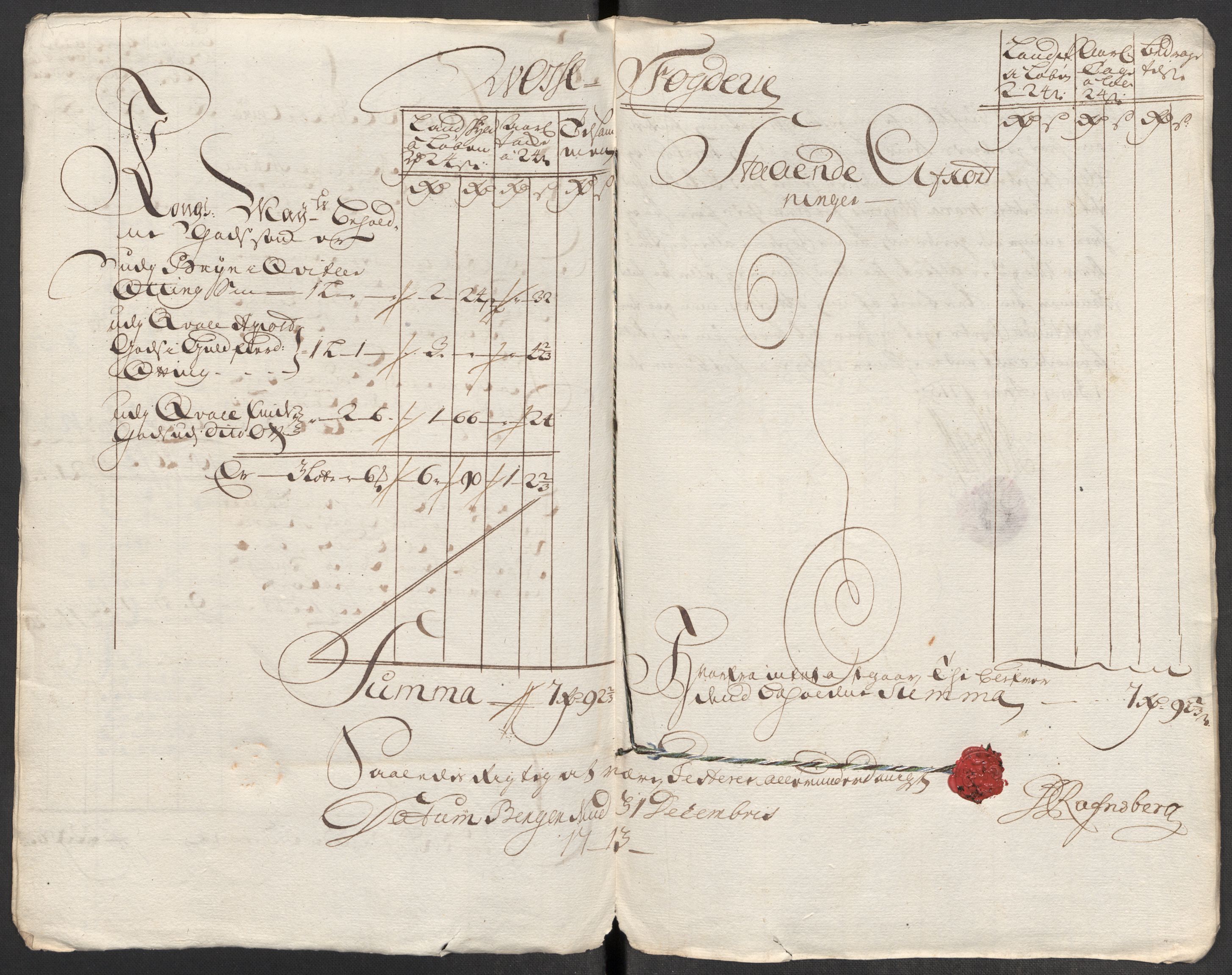 Rentekammeret inntil 1814, Reviderte regnskaper, Fogderegnskap, AV/RA-EA-4092/R51/L3195: Fogderegnskap Nordhordland og Voss, 1713, p. 171