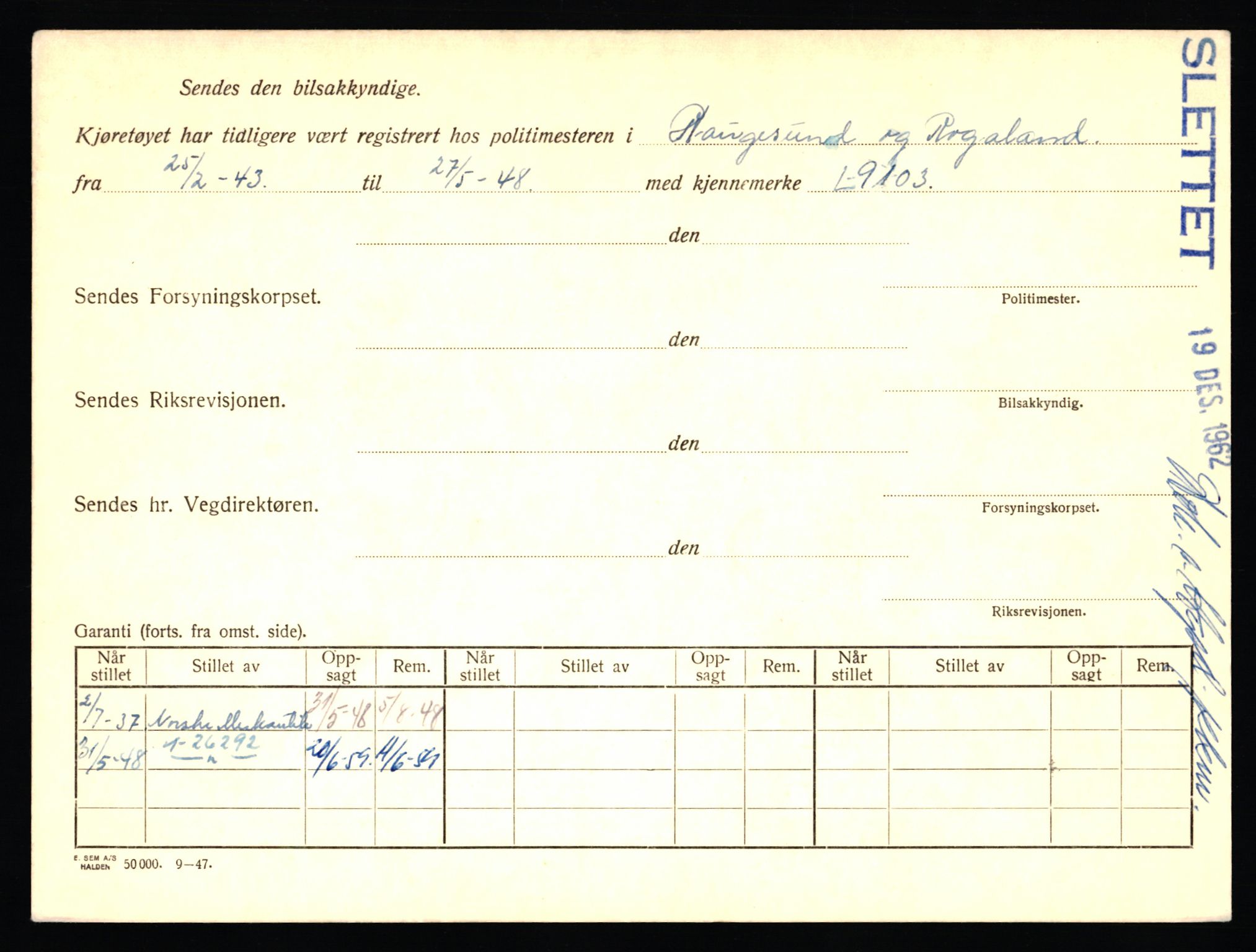 Stavanger trafikkstasjon, SAST/A-101942/0/F/L0032: L-17600 - L-18149, 1930-1971, p. 156