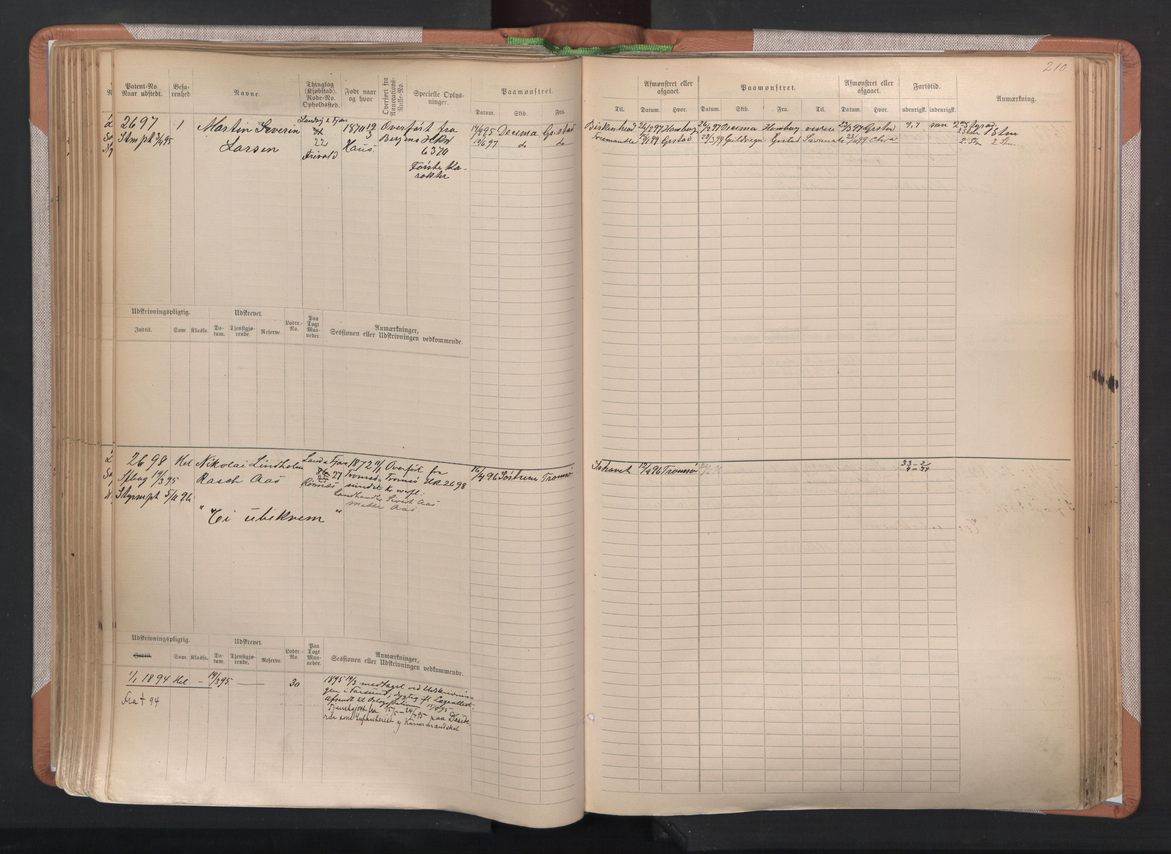 Grimstad mønstringskrets, AV/SAK-2031-0013/F/Fb/L0004: Hovedrulle A nr 2277-3042, F-7, 1889-1940, p. 218