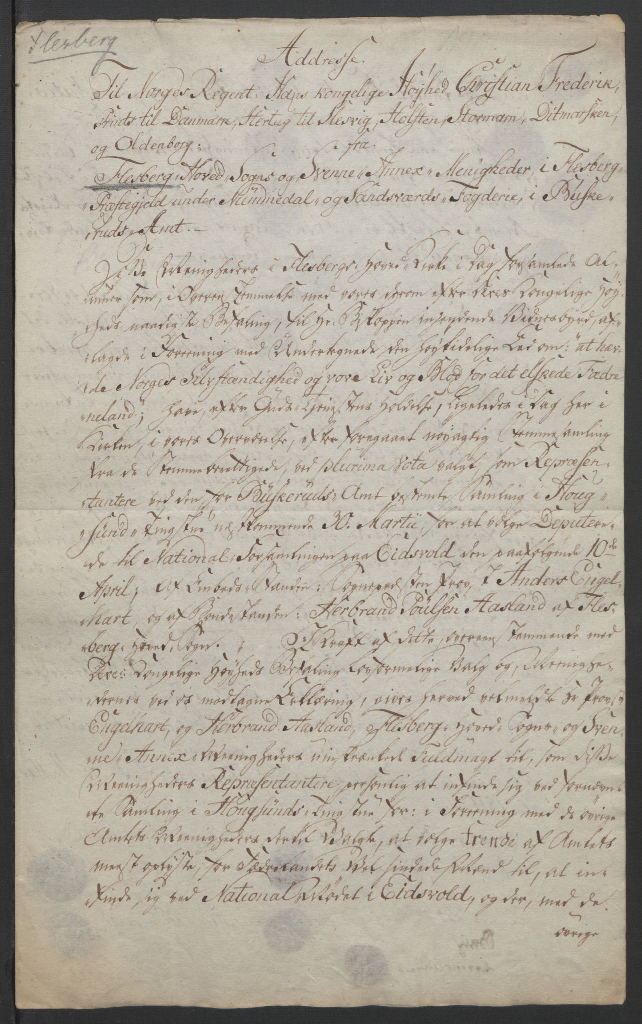 Statsrådssekretariatet, RA/S-1001/D/Db/L0007: Fullmakter for Eidsvollsrepresentantene i 1814. , 1814, p. 310